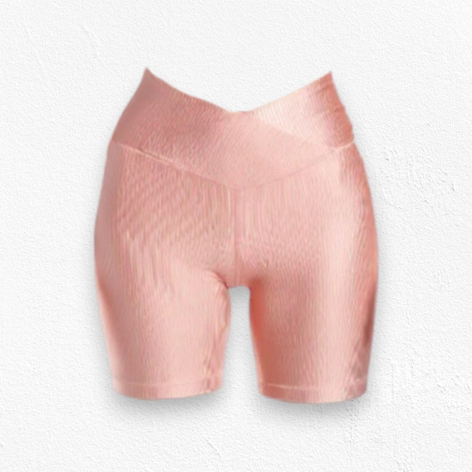 Other Shiny Pink Ribbed Crossover Bike Shorts Size XS Size 25" / US 0 / IT 36 - 1 Thumbnail