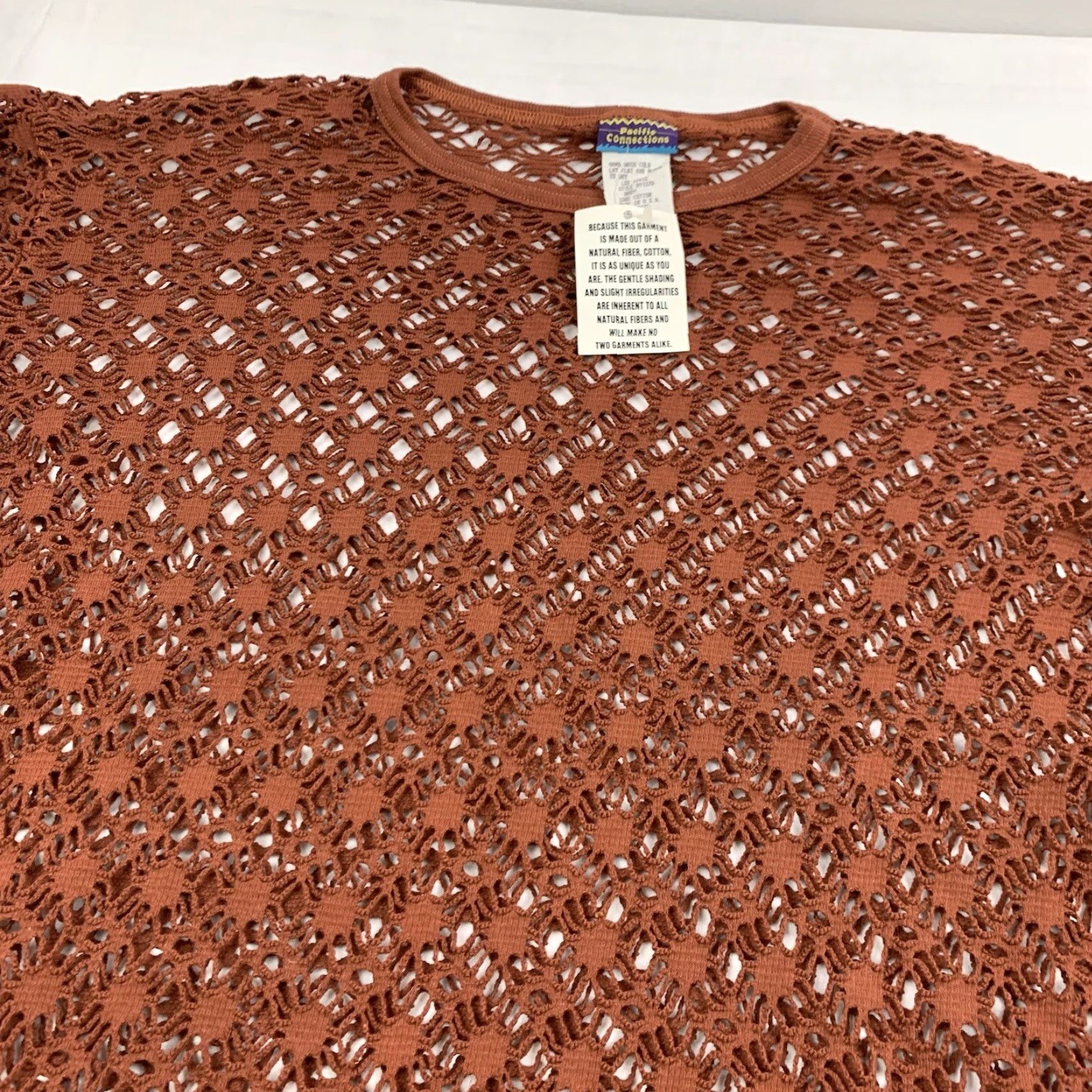 Vintage Vintage Pacific Connections Bathing Suit Cover Shirt Womens OSFM Brown 90s Beach Shirt Womens Brown 90s Pacific Connections Cover Up OSFM Vintage Size ONE SIZE - 2 Thumbnail