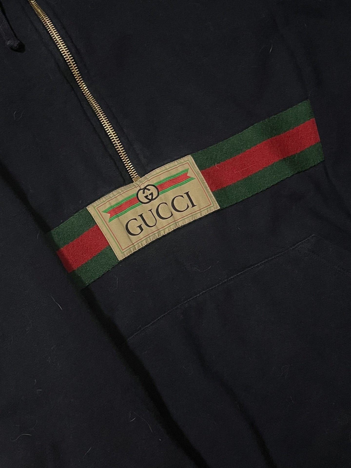 Gucci Gucci Black belt logo half-zipper hooded sweatshirt 2501-Ne Size US M / EU 48-50 / 2 - 4 Thumbnail