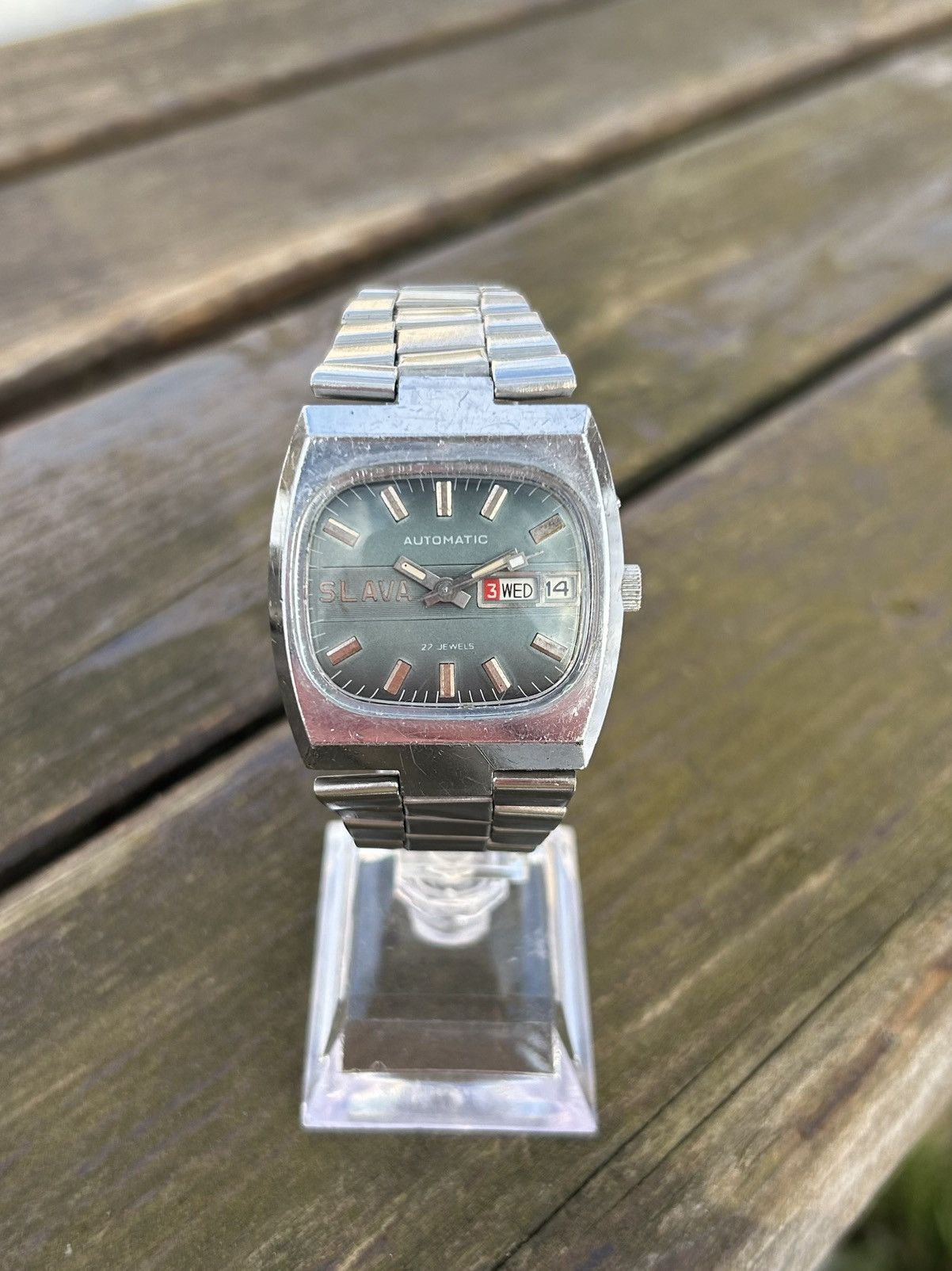 Vintage Vintage Watch Retro Soviet USSR Automatic Slava Tank Size ONE SIZE - 10 Thumbnail