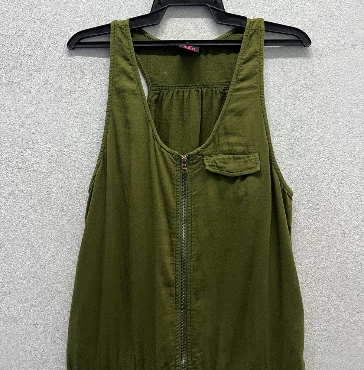 Japanese Brand × Vintage Vintage Y2K X-girl Olive Green Utility Jumpsuit - Size 2 Size US 34 / EU 50 - 3 Thumbnail