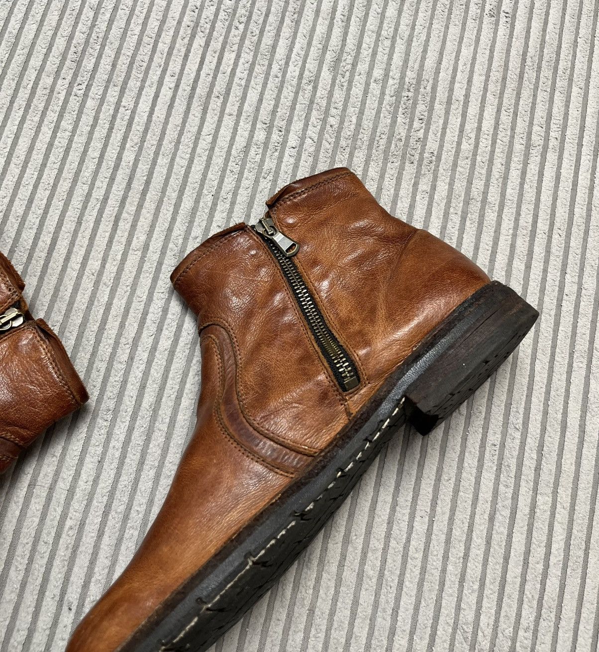 Guidi Leather Ankle Zip Guidi Style Biker Brown Boots 90s Size US 7.5 / EU 40-41 - 8 Thumbnail