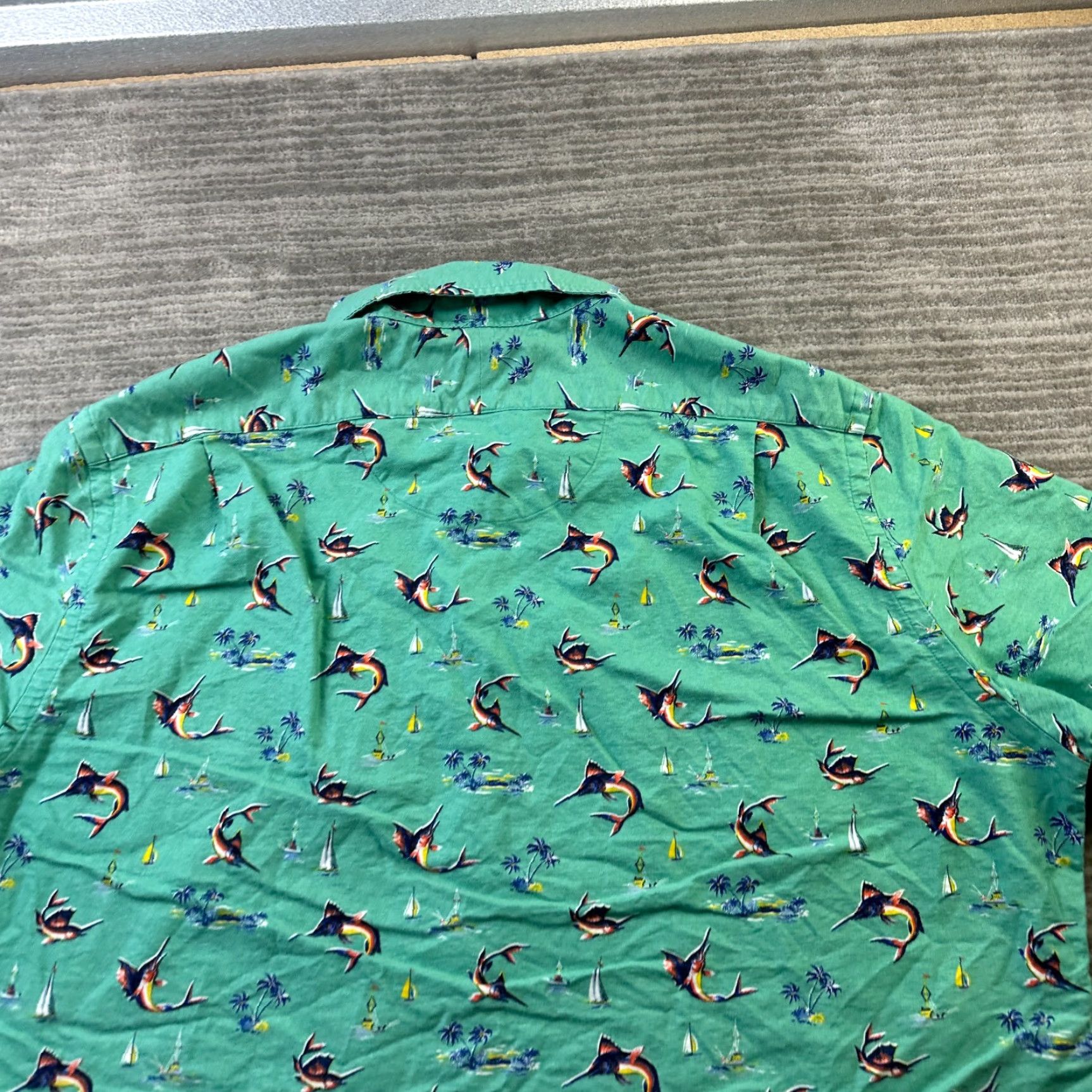 Marine Layer Ralph Lauren Shirt Mens XL Green All Over Print Button Up Oxford Shirt Size US XL / EU 56 / 4 - 5 Thumbnail