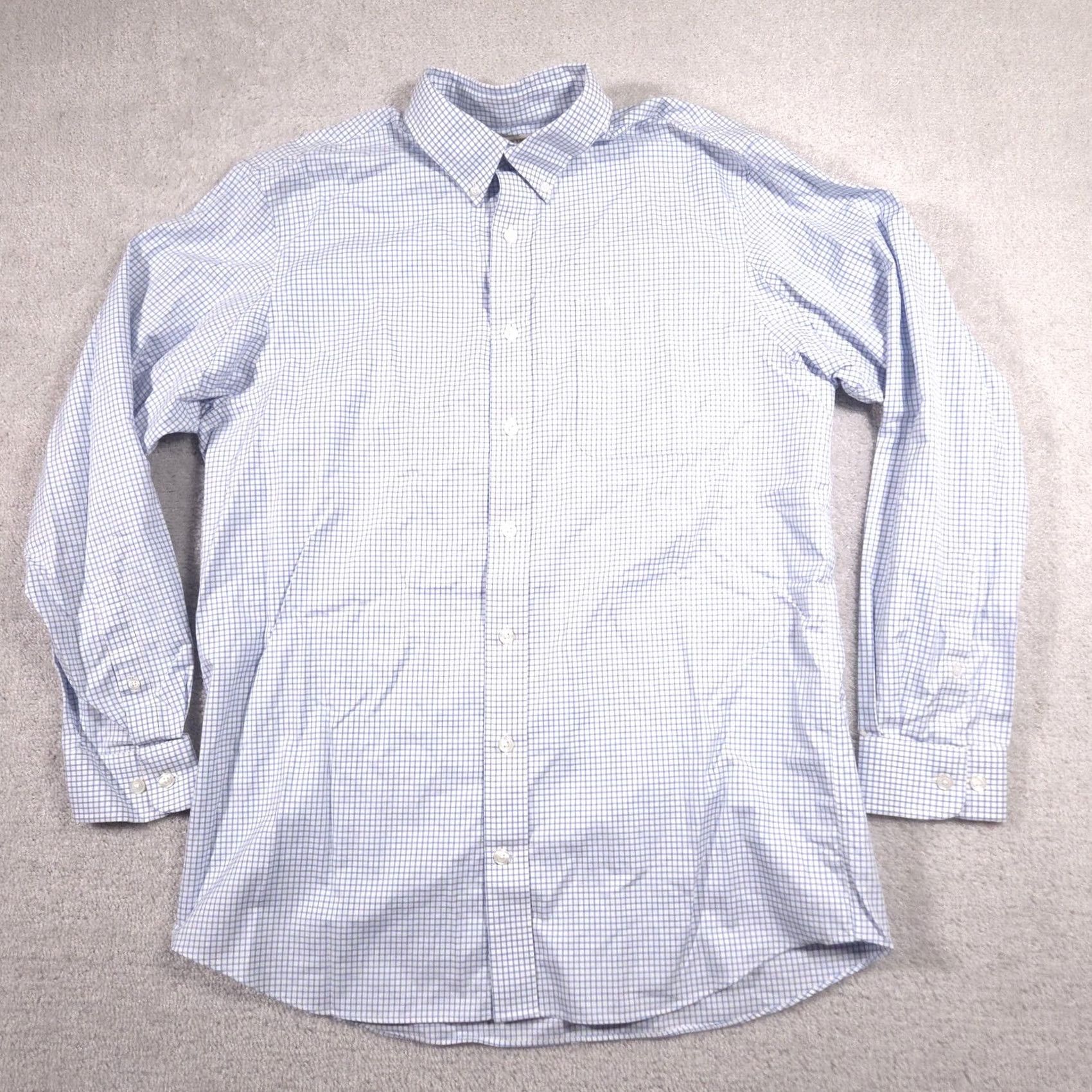 Duluth Trading Company Duluth Trading Co Shirt Mens LT Blue Check Button-Down Long Sleeve Button Up Collared 100% Cotton Big & Tall Size US L / EU 52-54 / 3 - 2 Thumbnail