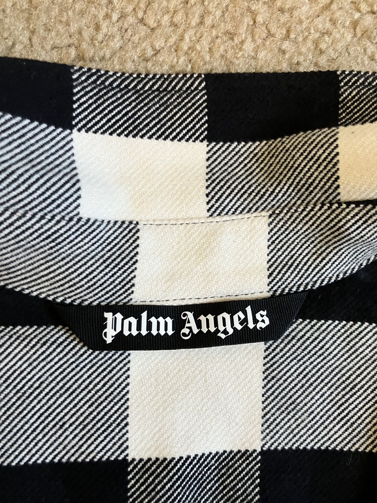Palm Angels Palm Angels Logo Flames Flannel - Black & White Size US M / EU 48-50 / 2 - 5 Thumbnail