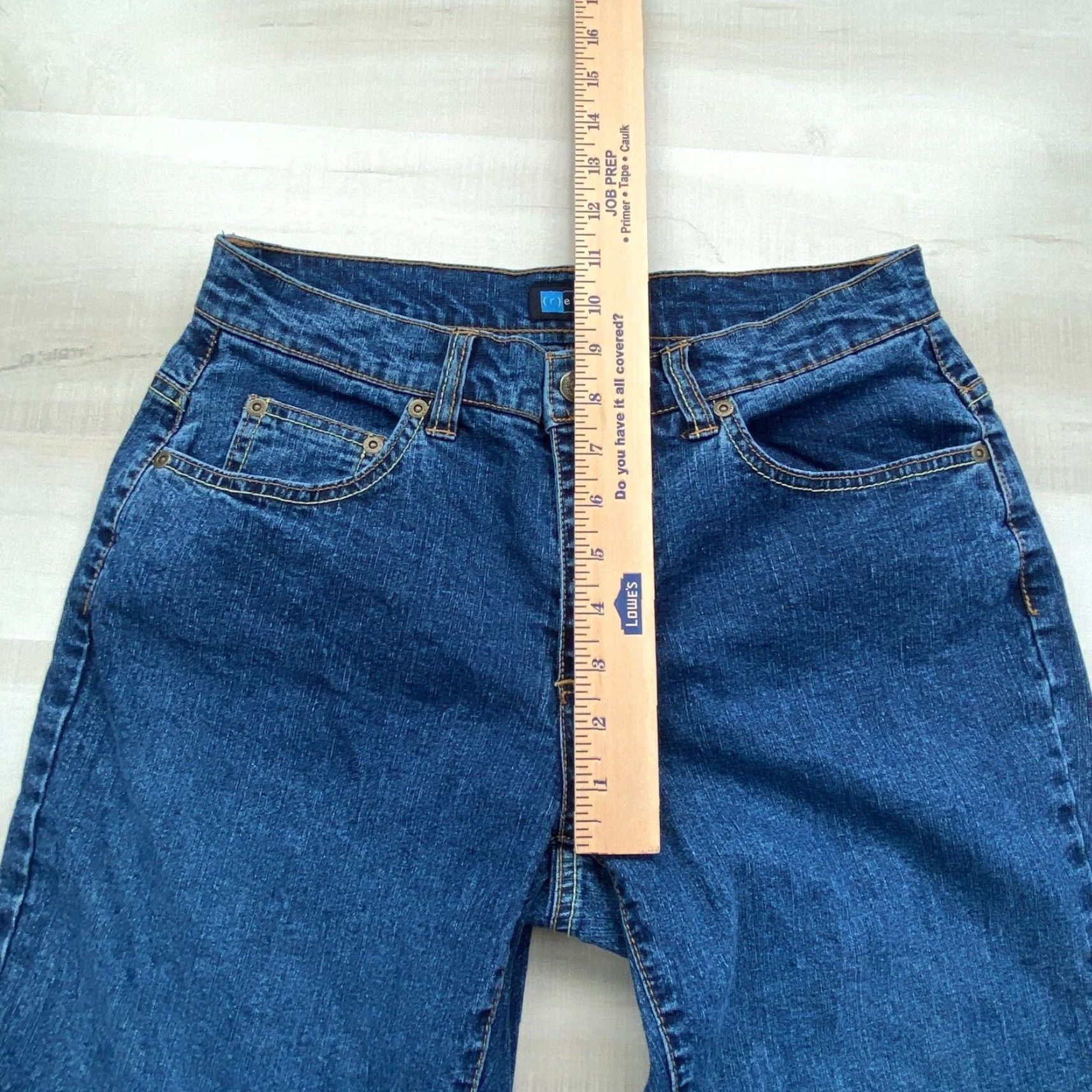 Vintage Relativity Women's Cropped Jeans Mid Rise Medium Blue Cotton Blend Stretch Regular Size 6 Size 28" / US 6 / IT 42 - 6 Thumbnail