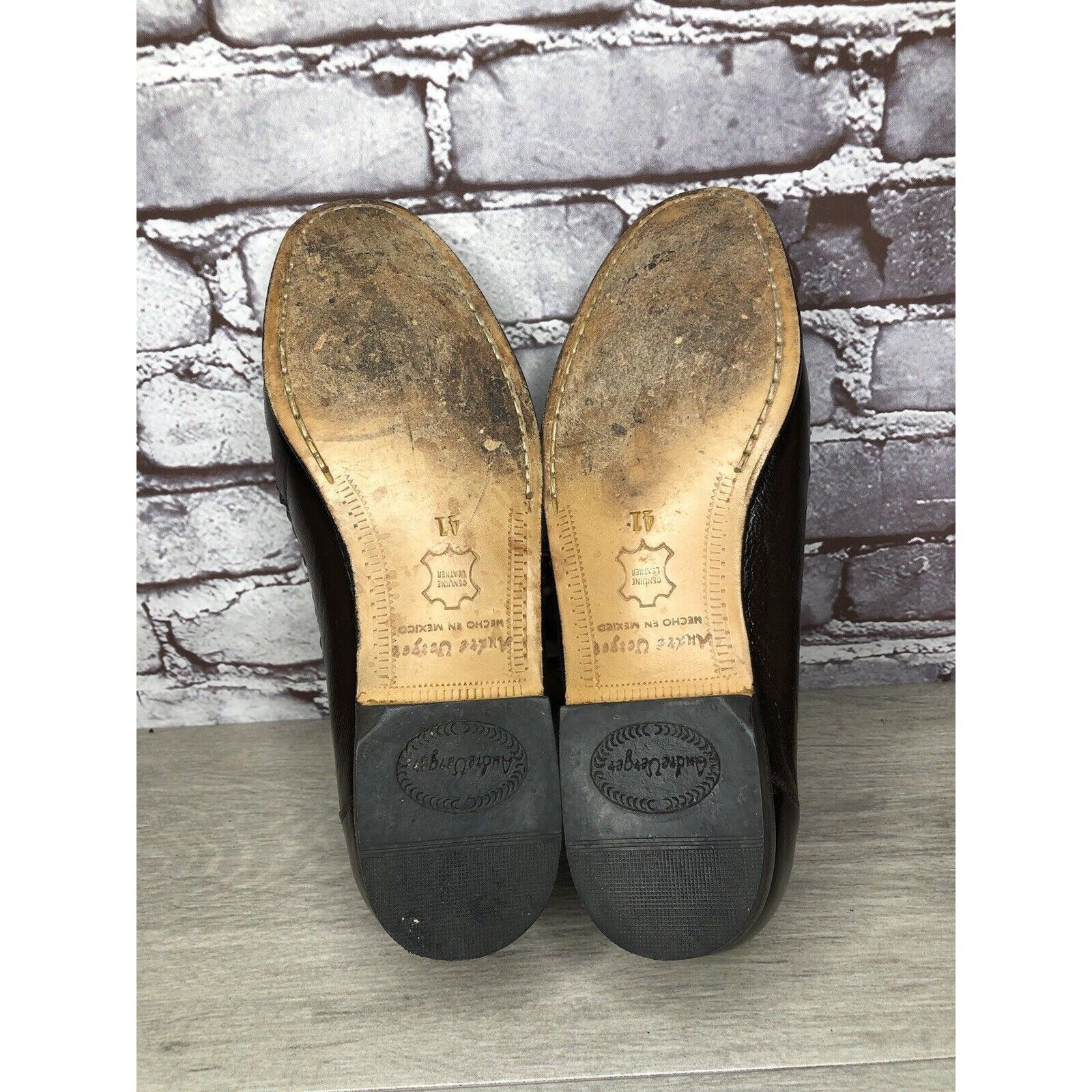 Other Andre Verger Brown Leather Tassel Loafers Handsewn Shoes Men Size US 8 / EU 41 - 12 Thumbnail