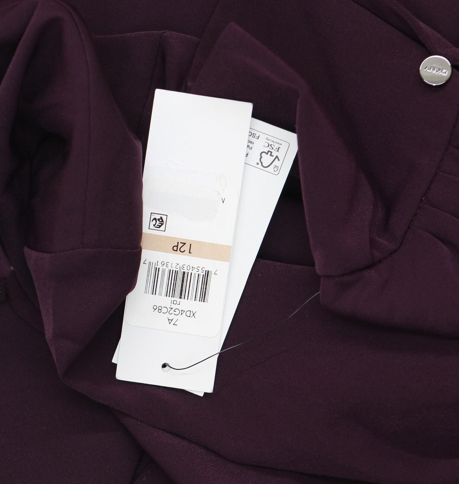 DKNY Nwt Dkny Womens Long-sleeve Dress Xd4g2c86 Raisin Purple 12p Size XL / US 12-14 / IT 48-50 - 4 Thumbnail