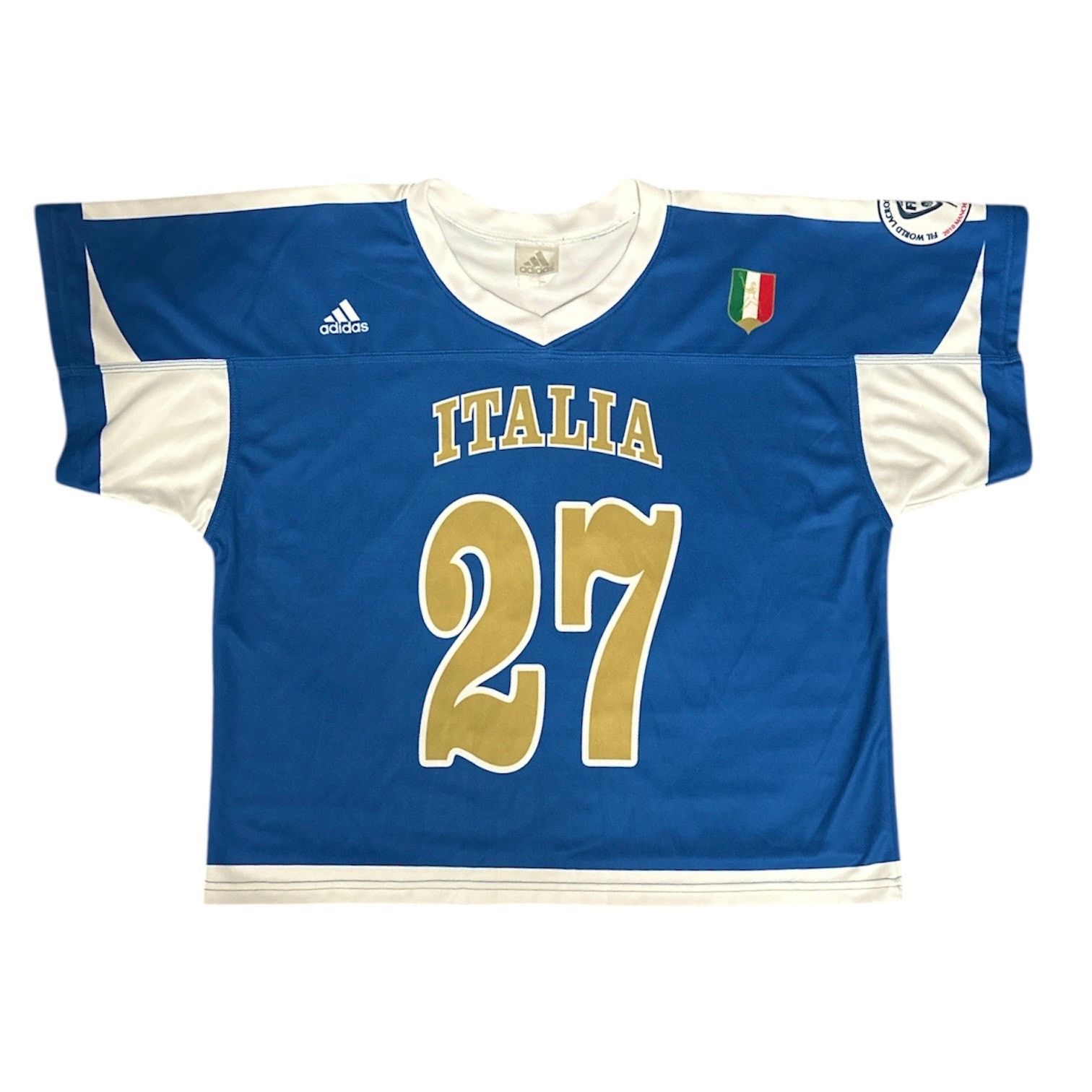 Adidas Vintage 2010 Italy Lacrosse World Championship FIL Jersey 27 Size US XL / EU 56 / 4 - 1 Thumbnail