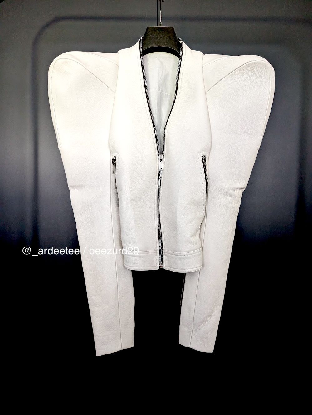 Rick Owens *NEW* RARE $5K RUNWAY KUNST BIKER LEATHER JACKET Size XS / US 0-2 / IT 36-38 - 1 Thumbnail