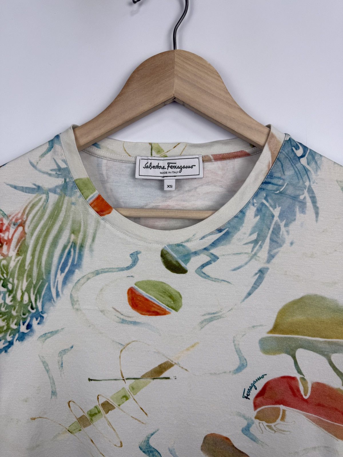 Salvatore Ferragamo 🇮🇹 Salvatore Ferragamo Luxury T-Shirt Made in Italy Abstract Size US S / EU 44-46 / 1 - 9 Thumbnail