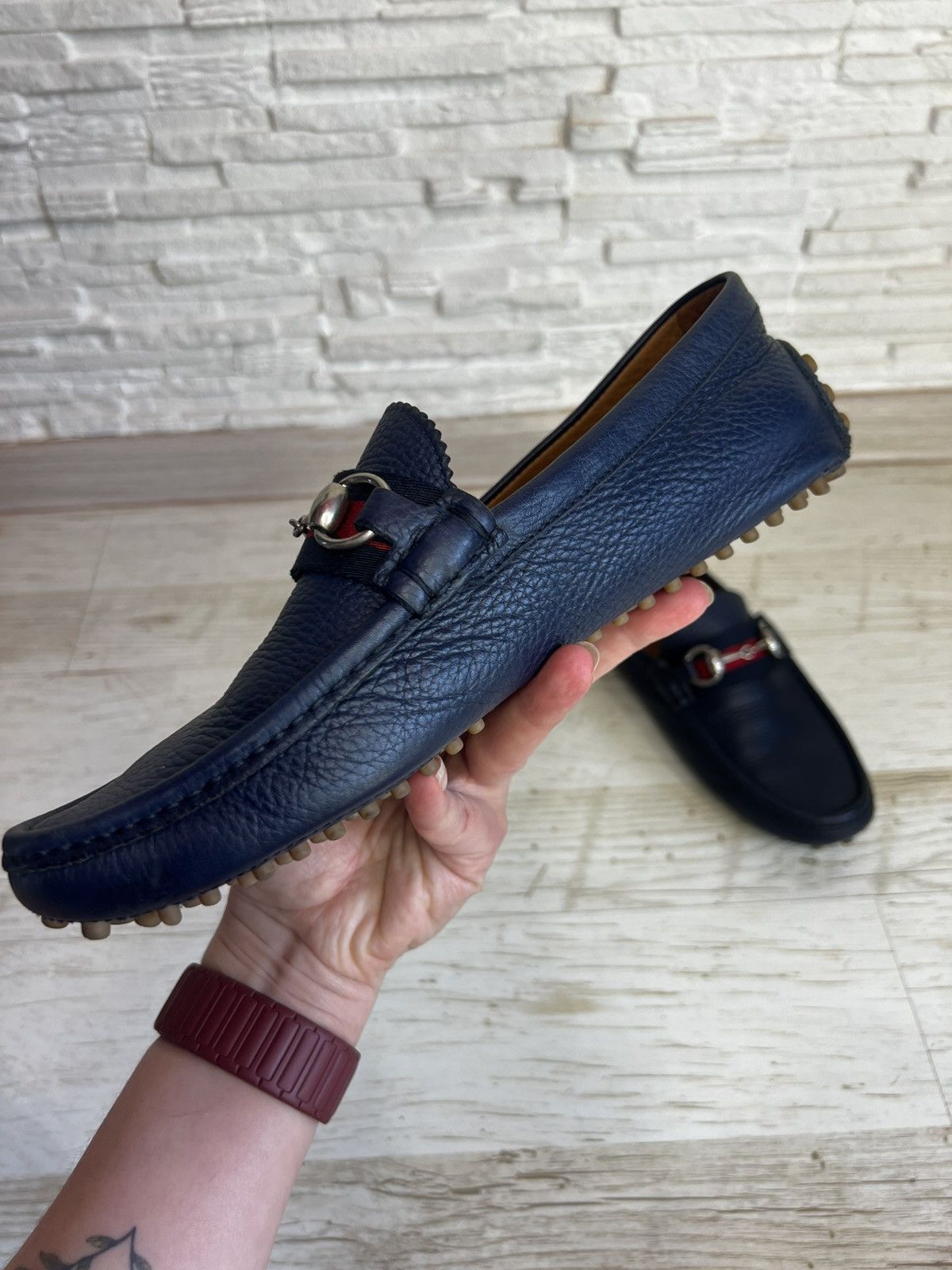 Gucci Gucci Dark Blue Leather Loafers Moccasins US 7.5 EU40.5 Size US 7.5 / EU 40-41 - 10 Thumbnail