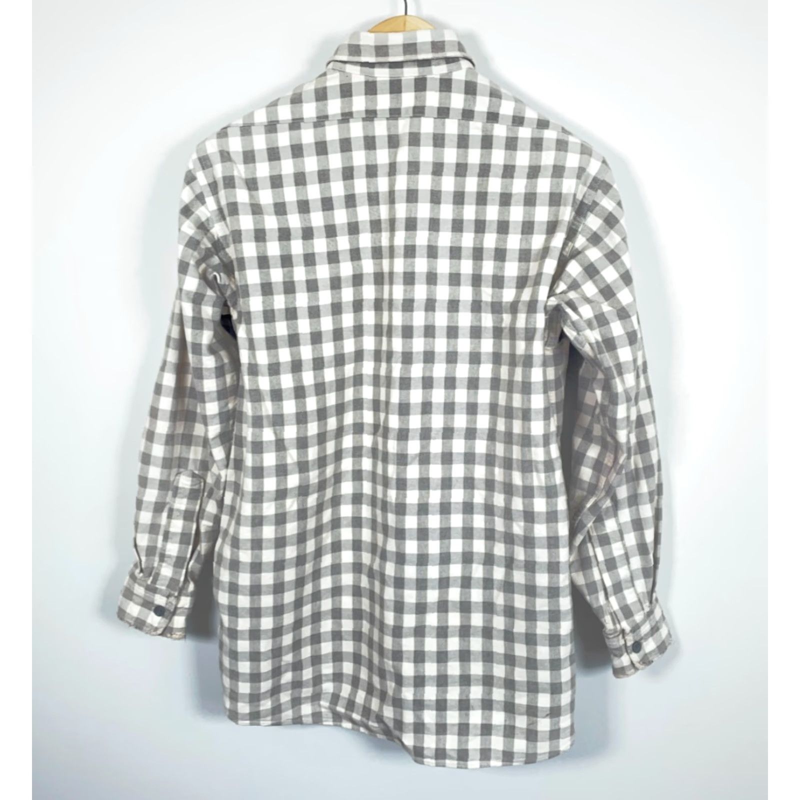Vintage VINTAGE L.L. Bean Chamois Cloth Shirt Mens 15.5 Medium White Gray Check Button-Up Flannel - Cotton, USA Made Size US M / EU 48-50 / 2 - 2 Thumbnail