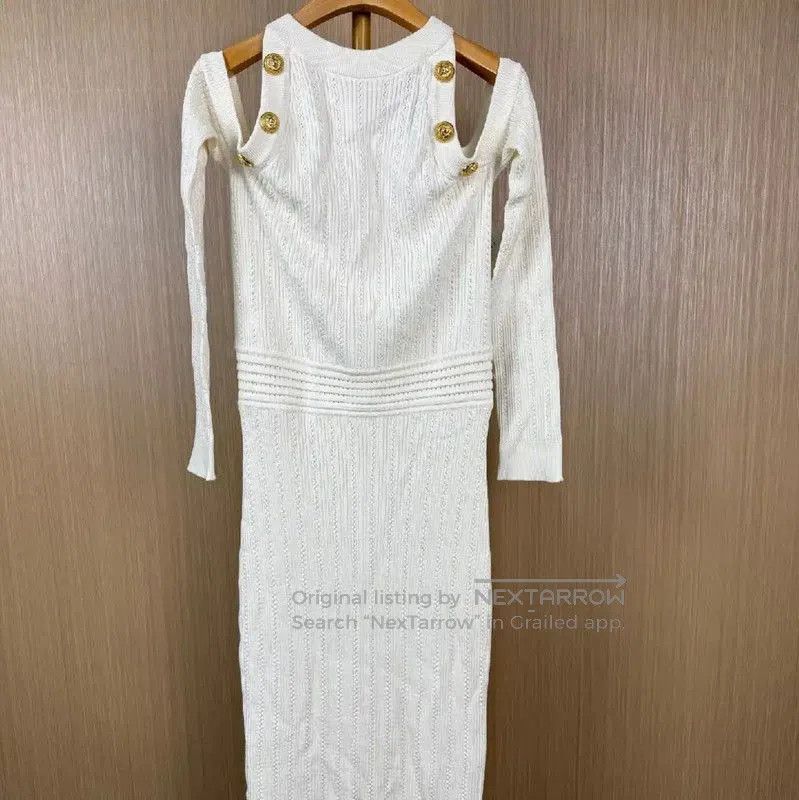 Balmain Balmain White Wool Dress Size XXL . Size XL / US 12-14 / IT 48-50 - 1 Thumbnail