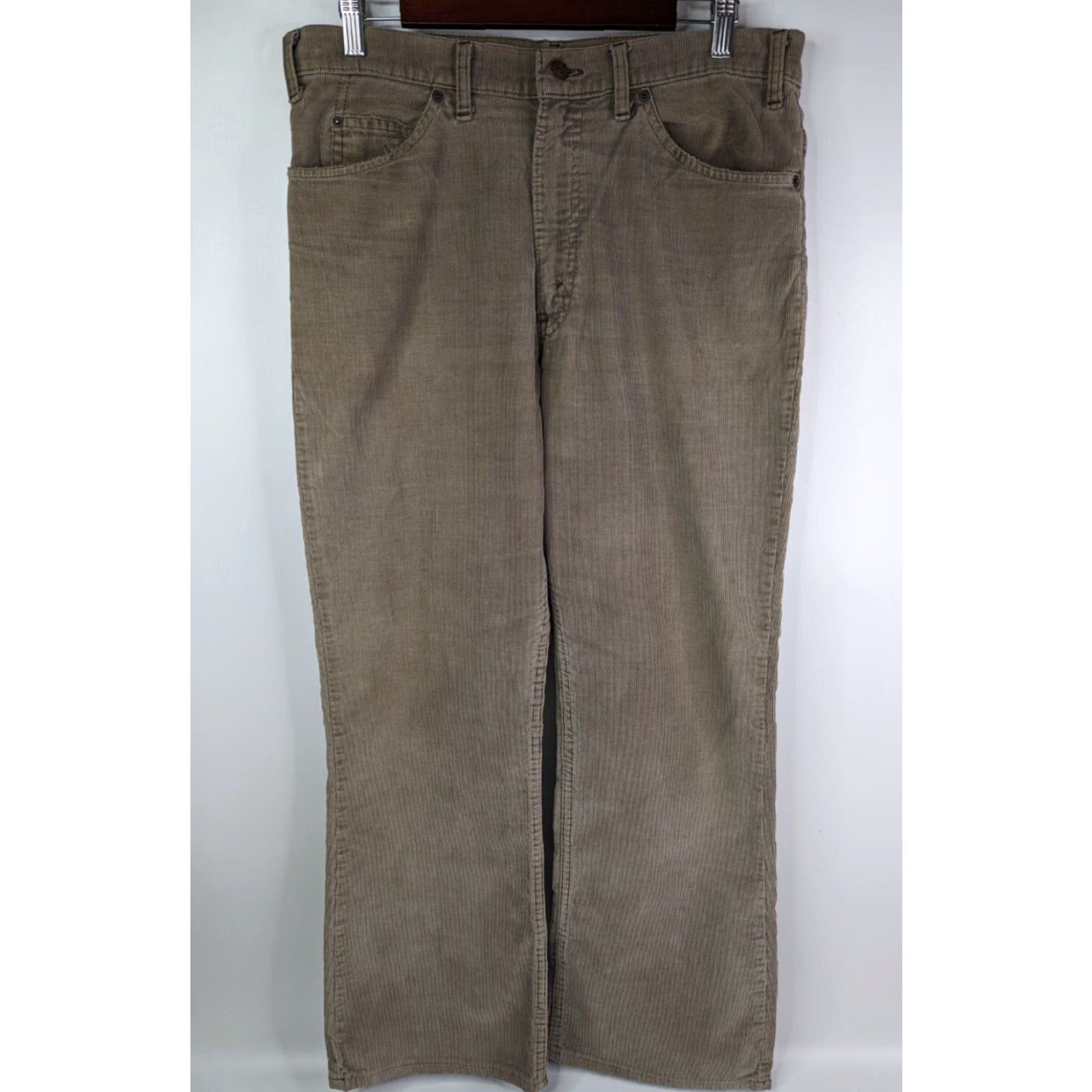 Levi's VINTAGE Levi's Corduroy Pants Straight Mens 34x30 Brown 70s 80s USA Standard Regular Chino Cotton Distressed Size US 34 / EU 50 - 2 Thumbnail