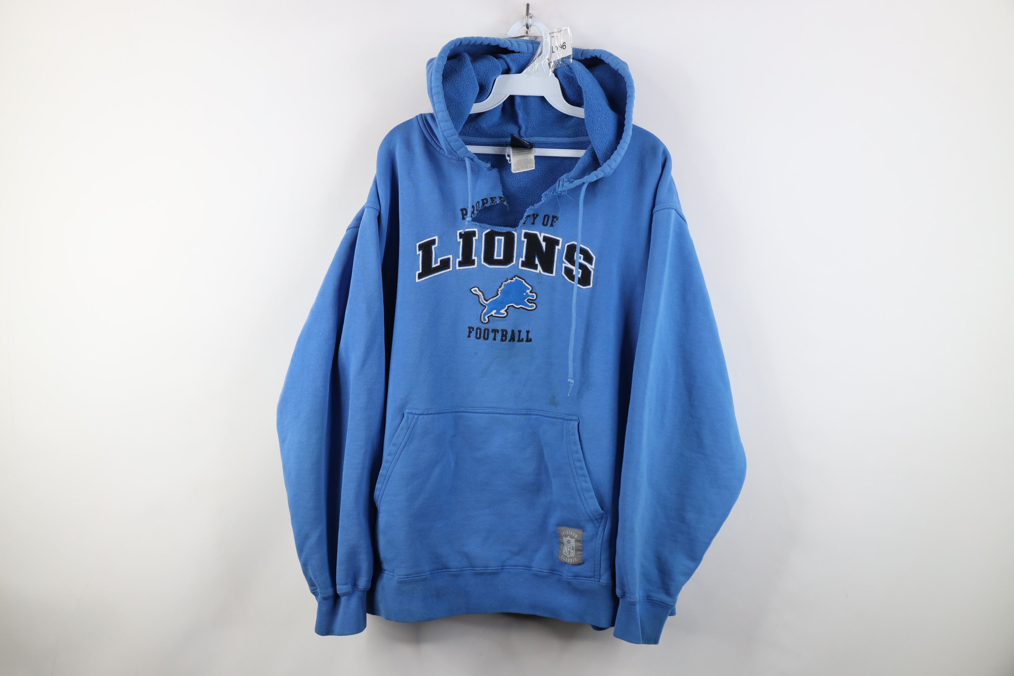Reebok Vintage Reebok Detroit Lions Football Hoodie Sweatshirt Blue Size US L / EU 52-54 / 3 - 1 Thumbnail