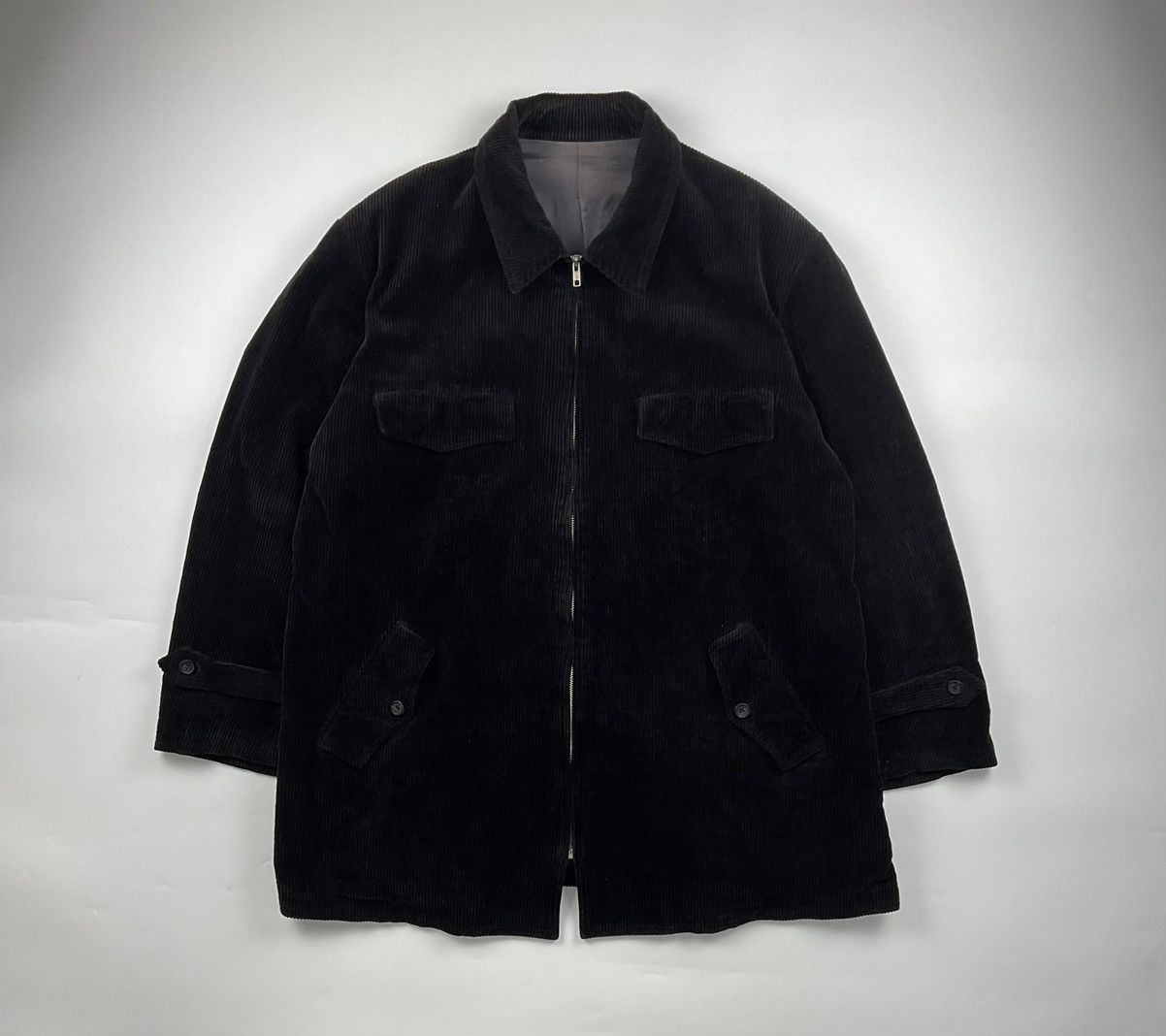 image of Vintage Yohji Yamamoto Pour Homme Oversized Corduroy Jacket in Black, Men's (Size Medium)