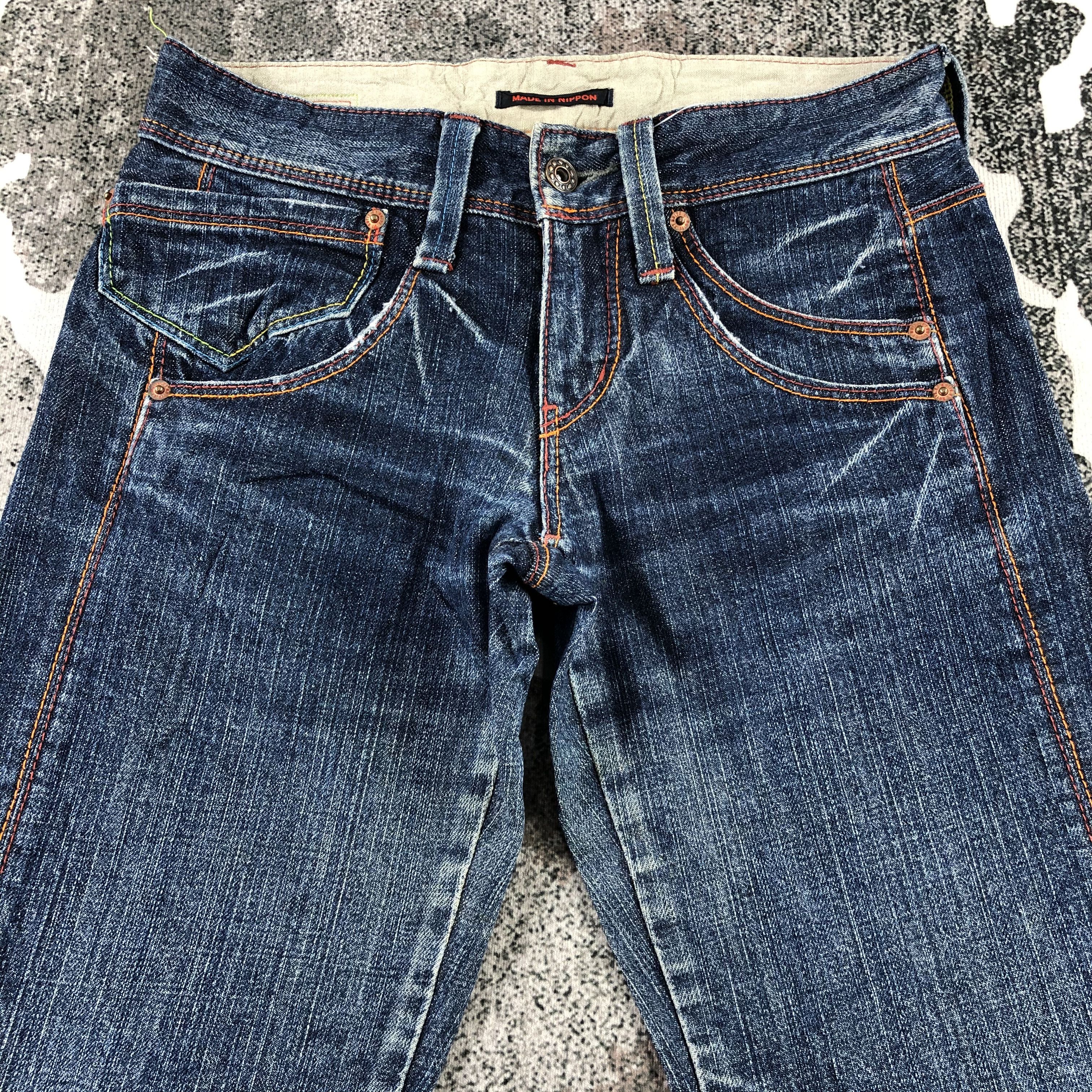 Japanese Brand Et Boite Jeans Blue Wash Flare Denim KJ1330 Size US 28 / EU 44 - 3 Thumbnail