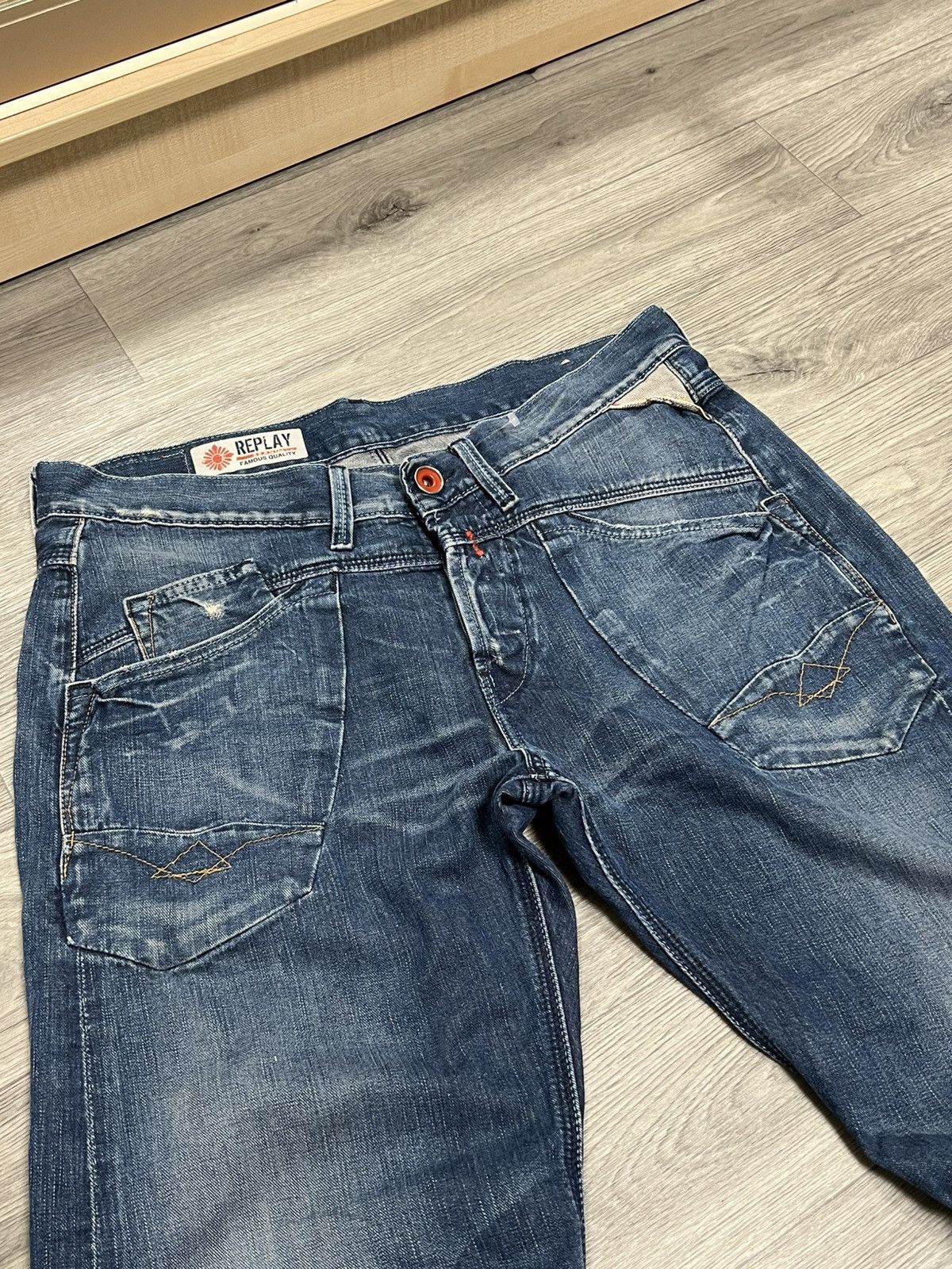 Replay Vintage Y2K REPLAY jeans minimal denim trousers 1990s Size US 32 / EU 48 - 6 Thumbnail
