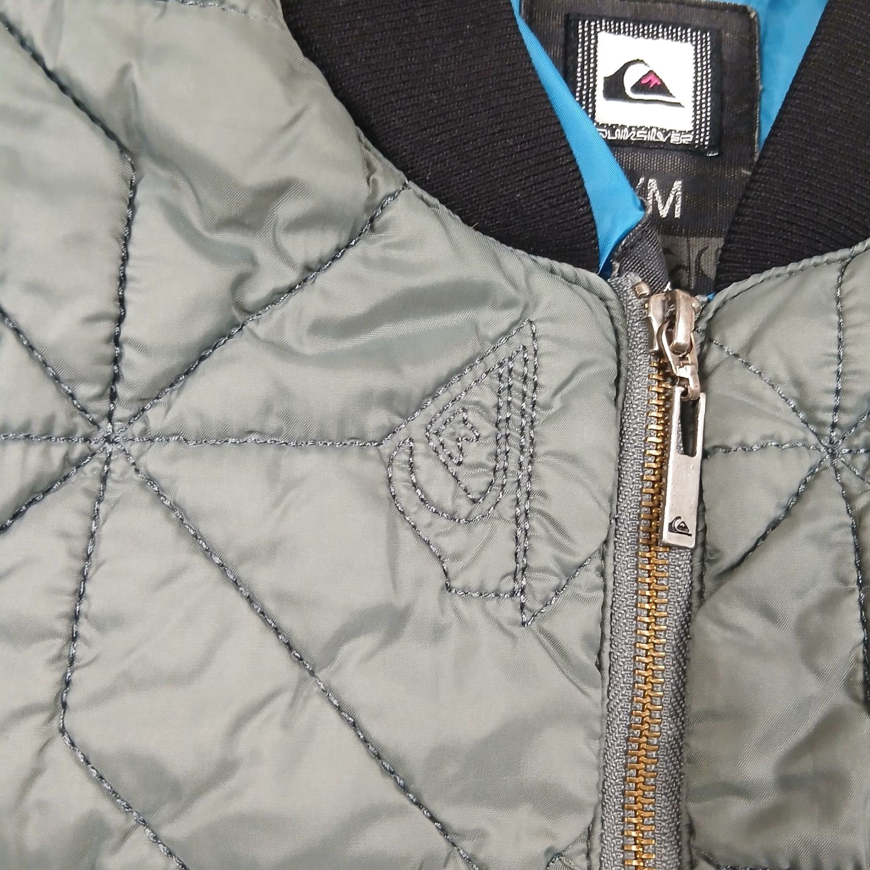 Quiksilver VINTAGE Quiksilver Estilo Logo Quilted Puffer Bomber Jacket Mens Medium Green Jacket Size US M / EU 48-50 / 2 - 5 Thumbnail