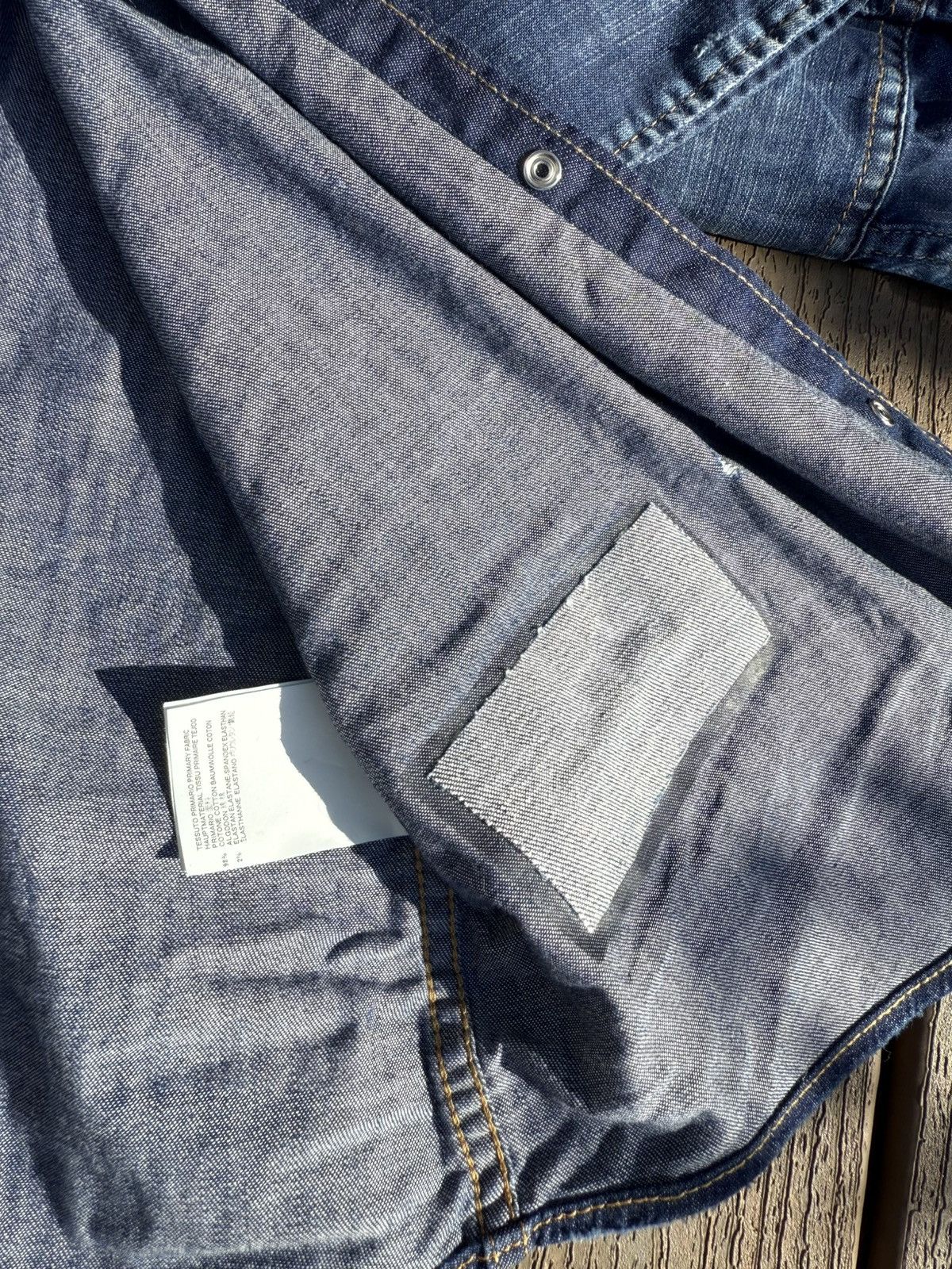 Dsquared2 Dsquared2 Blue Distressed Denim Patch Appliquéd Shirt Size US L / EU 52-54 / 3 - 13 Thumbnail