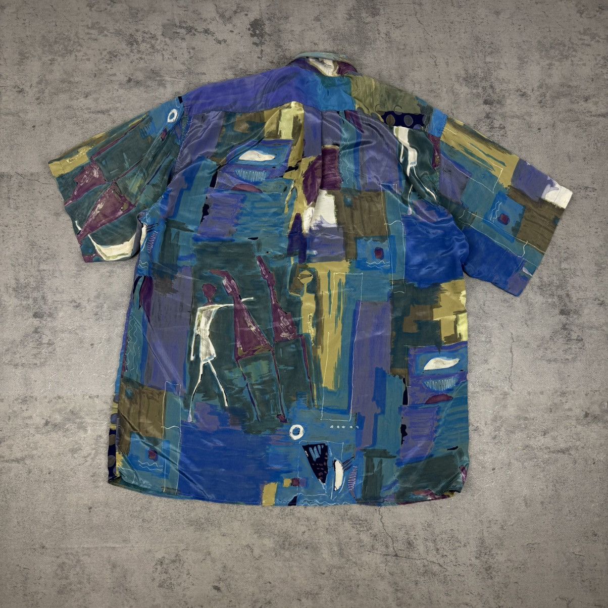 Gucci Vintage 90s Gucci Abstract Art 100% Silk Shirt Made in Italy Size US M / EU 48-50 / 2 - 7 Thumbnail