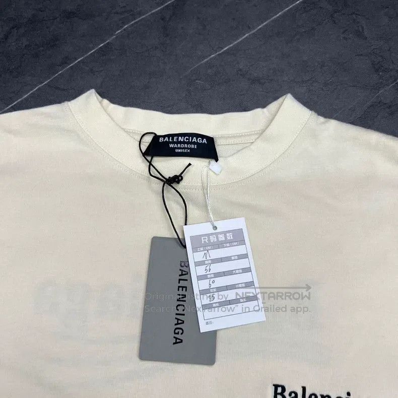 Balenciaga Balenciaga Embroidered Cola Beige Short Sleeve Size US M / EU 48-50 / 2 - 3 Thumbnail