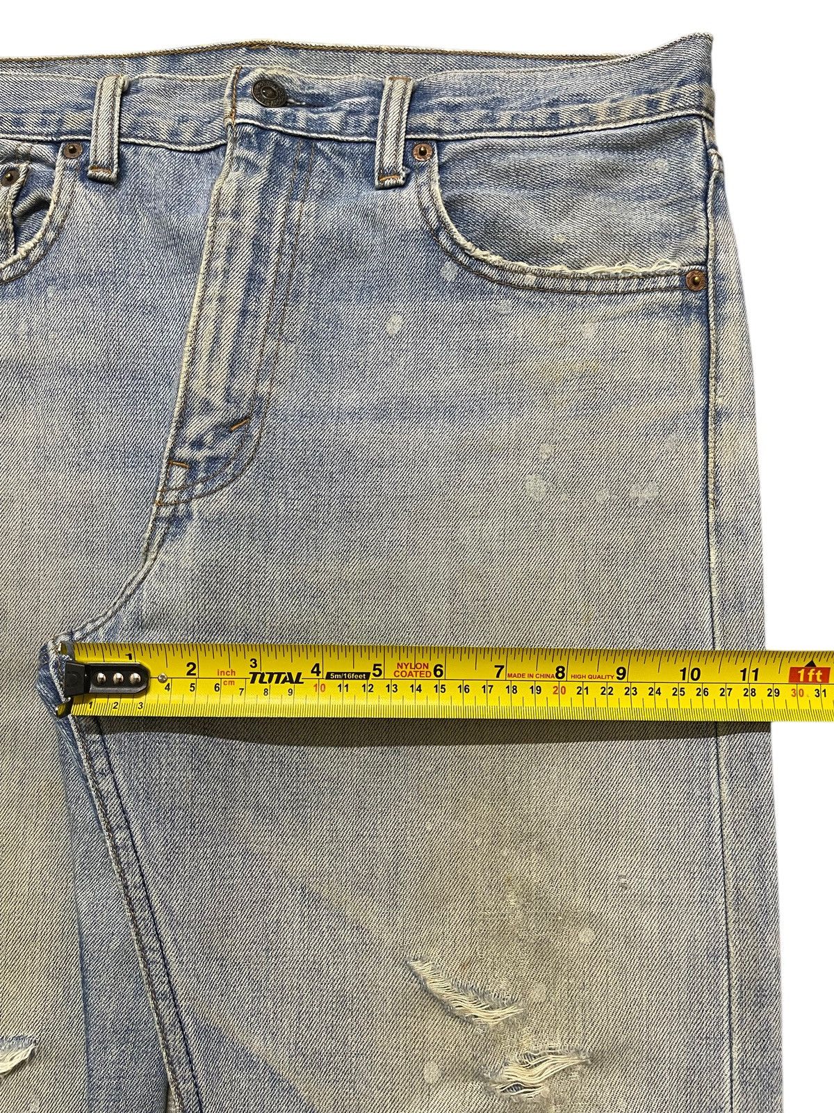 Levi's Vintage 90s Levis 505 Mud Wash Distress Painted Style Jeans Size US 33 - 16 Thumbnail