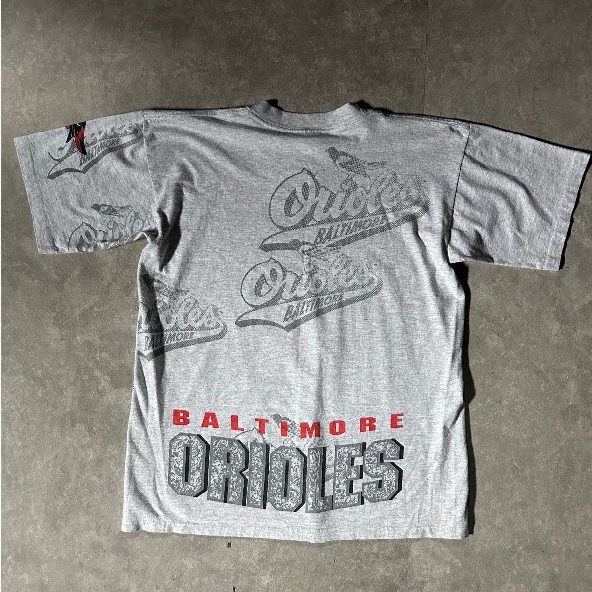 Majestic 90's Baltimore Orioles AOP Heather Gray T-Shirt -L Size US L / EU 52-54 / 3 - 4 Thumbnail