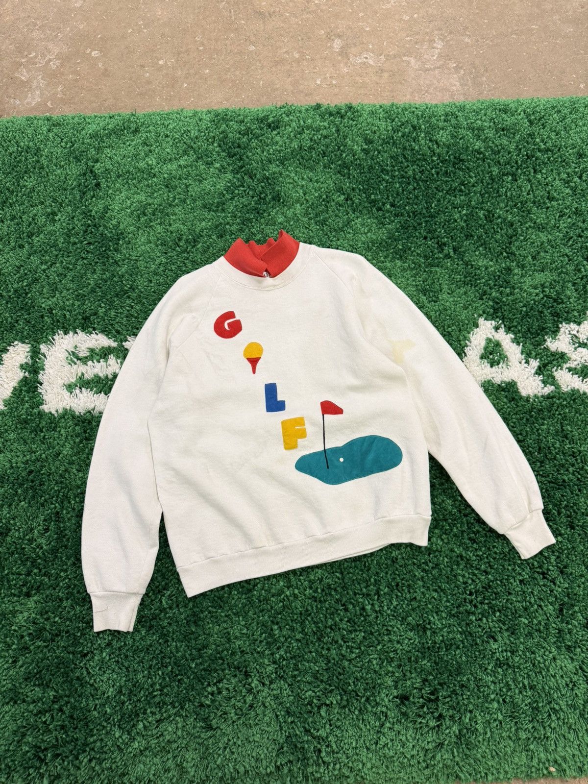Jerzees × Vintage Vintage Jerzees " GOLF " Embroidered Patch Sweatshirt Large Size US L / EU 52-54 / 3 - 1 Thumbnail