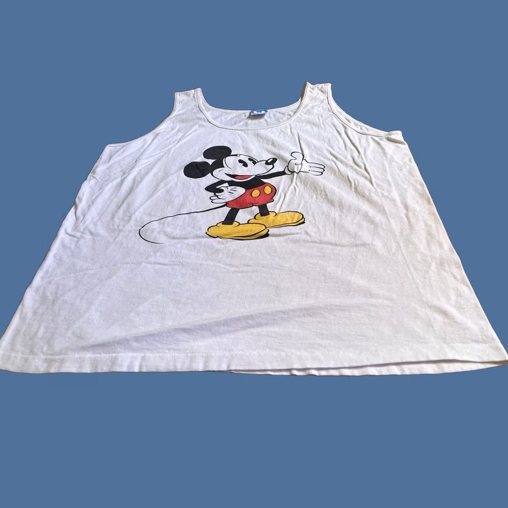 Disney VINTAGE Disney Mickey Mouse Tank Top Men XL White 80s USA Shirt Mens XS? Size US XL / EU 56 / 4 - 1 Thumbnail