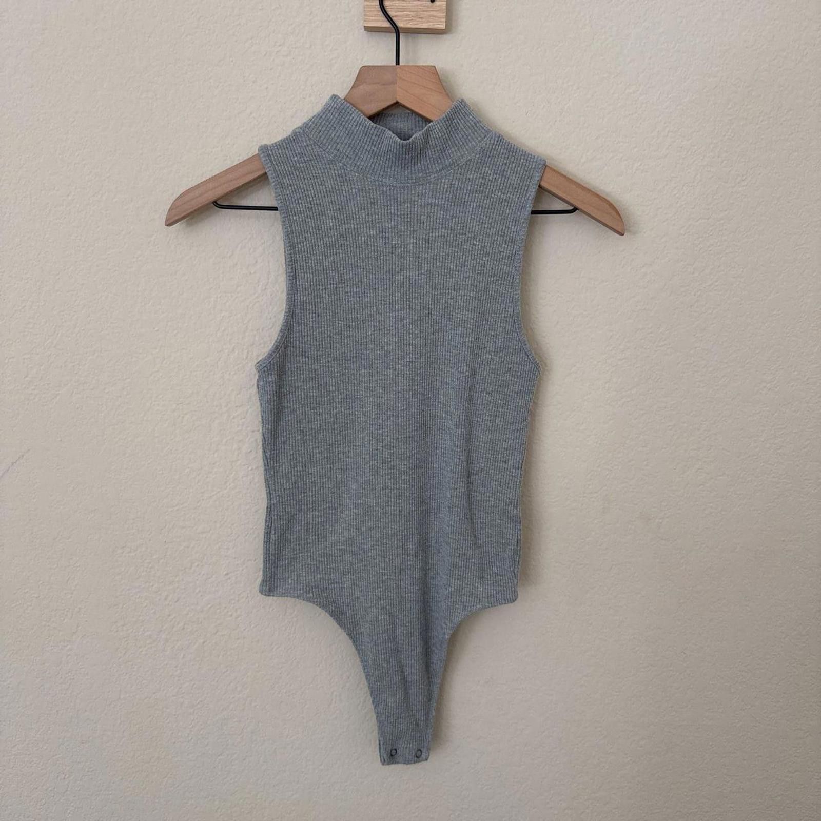 Other Aerie Sleeveless Mock Neck Ribbed Bodysuit Women’s S Gray Size ONE SIZE - 1 Thumbnail
