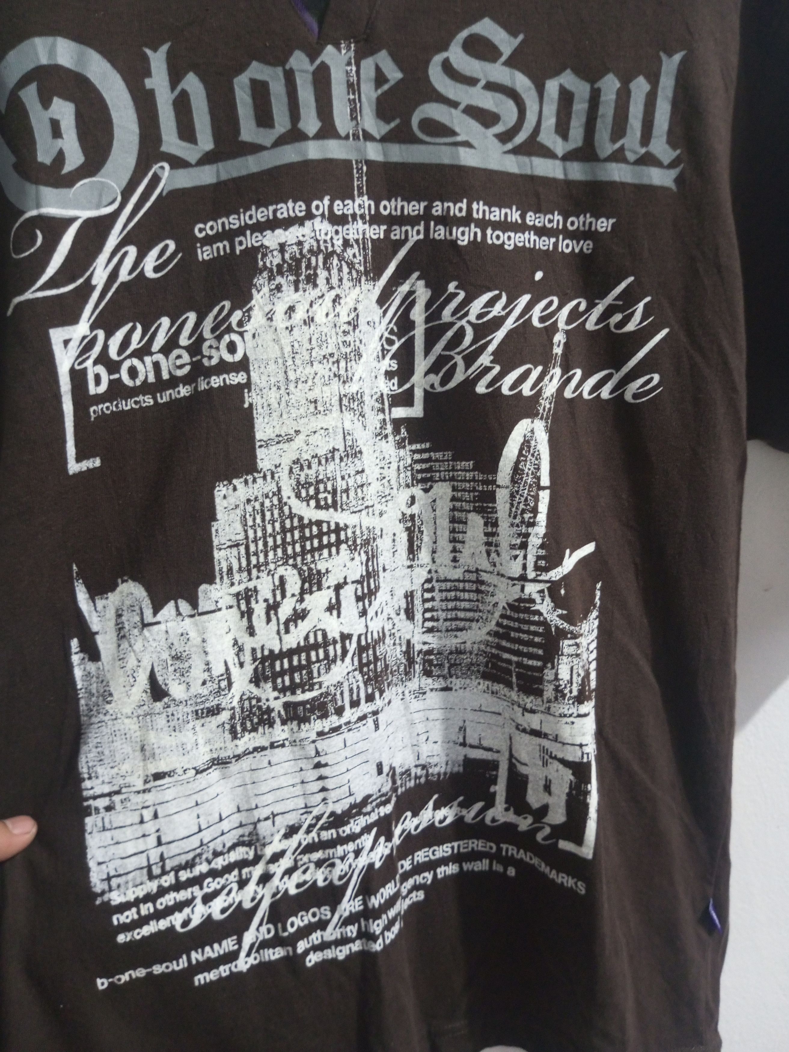 Japanese Brand × Vintage Vintage b one soul poem double layer t shirt Size US L / EU 52-54 / 3 - 9 Thumbnail