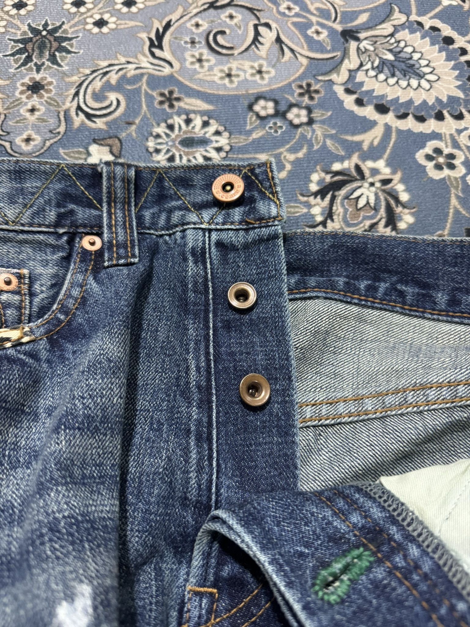 Goodhood × Japanese Brand × R.Newbold Japanese Brand Goodhood x R.Newbold Selvadge Painted Jeans Size US 31 - 15 Thumbnail