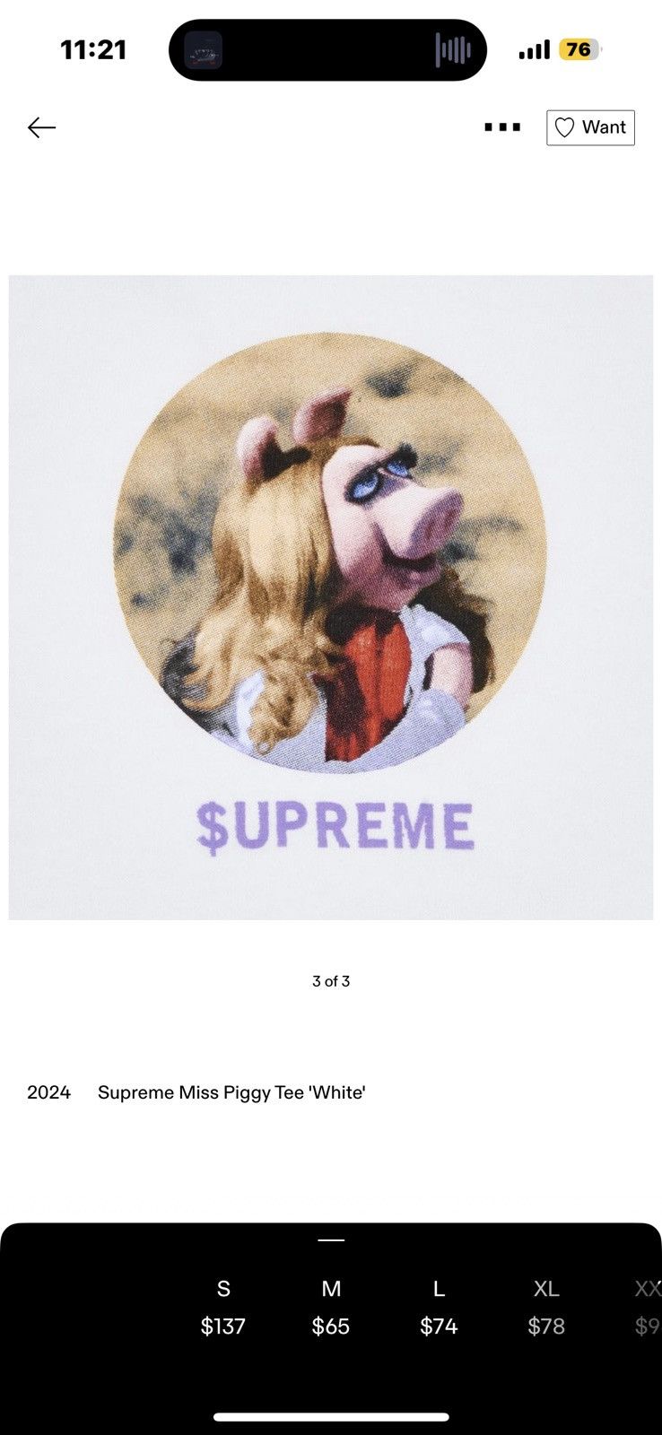 Supreme Supreme Miss Piggy Tee Size US M / EU 48-50 / 2 - 4 Thumbnail