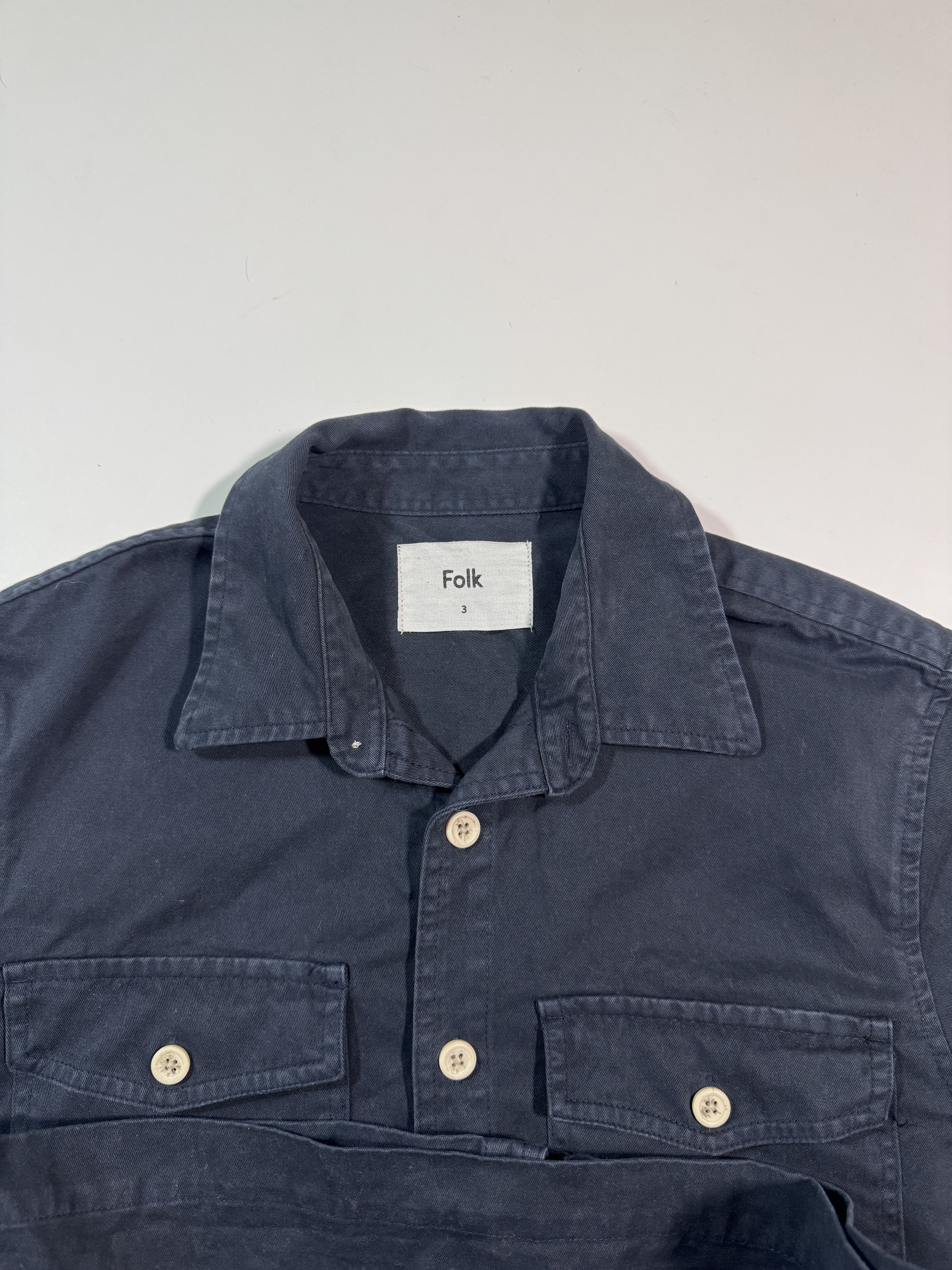 Folk Folk Button Up Shirt Basic Work Overshirt Navy Blue 3 / L Size US L / EU 52-54 / 3 - 3 Thumbnail
