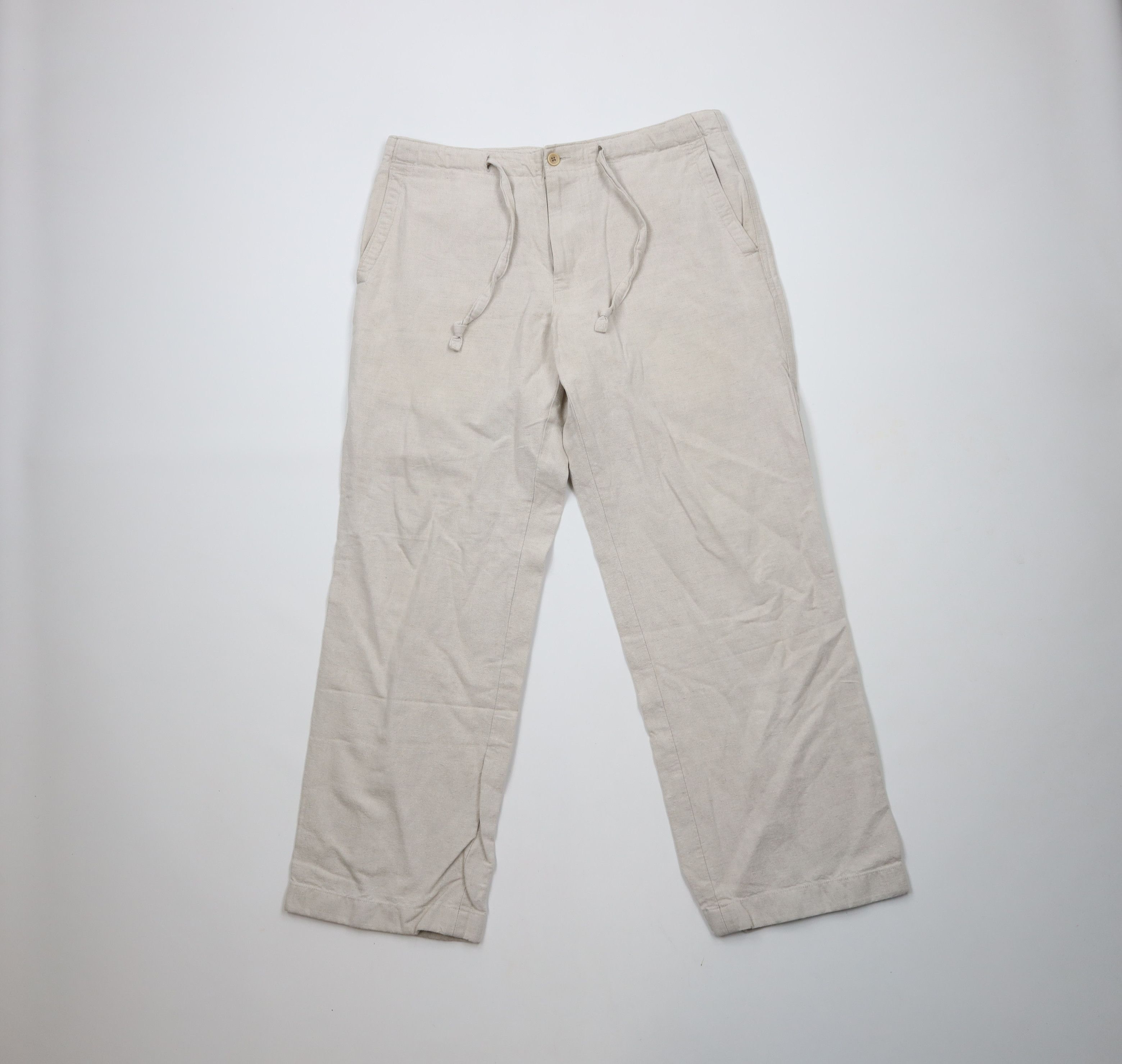 Vintage Vintage 90s Streetwear Blend Wide Leg Harem Pants Beige Size US 32 / EU 48 - 1 Thumbnail