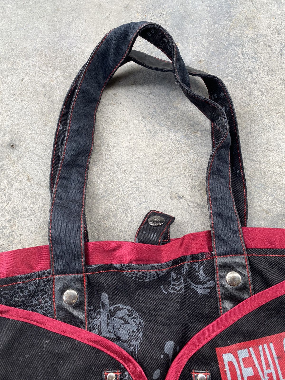Japanese Brand Vintage Devil H.naoto Multi-Pocket Distressed Tote Bag Size ONE SIZE - 12 Thumbnail
