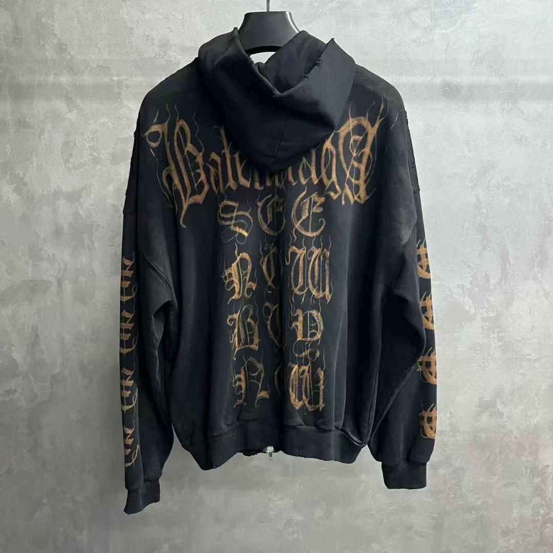 Balenciaga balenciaga black zip-up hoodie jacket Size US S / EU 44-46 / 1 - 2 Thumbnail