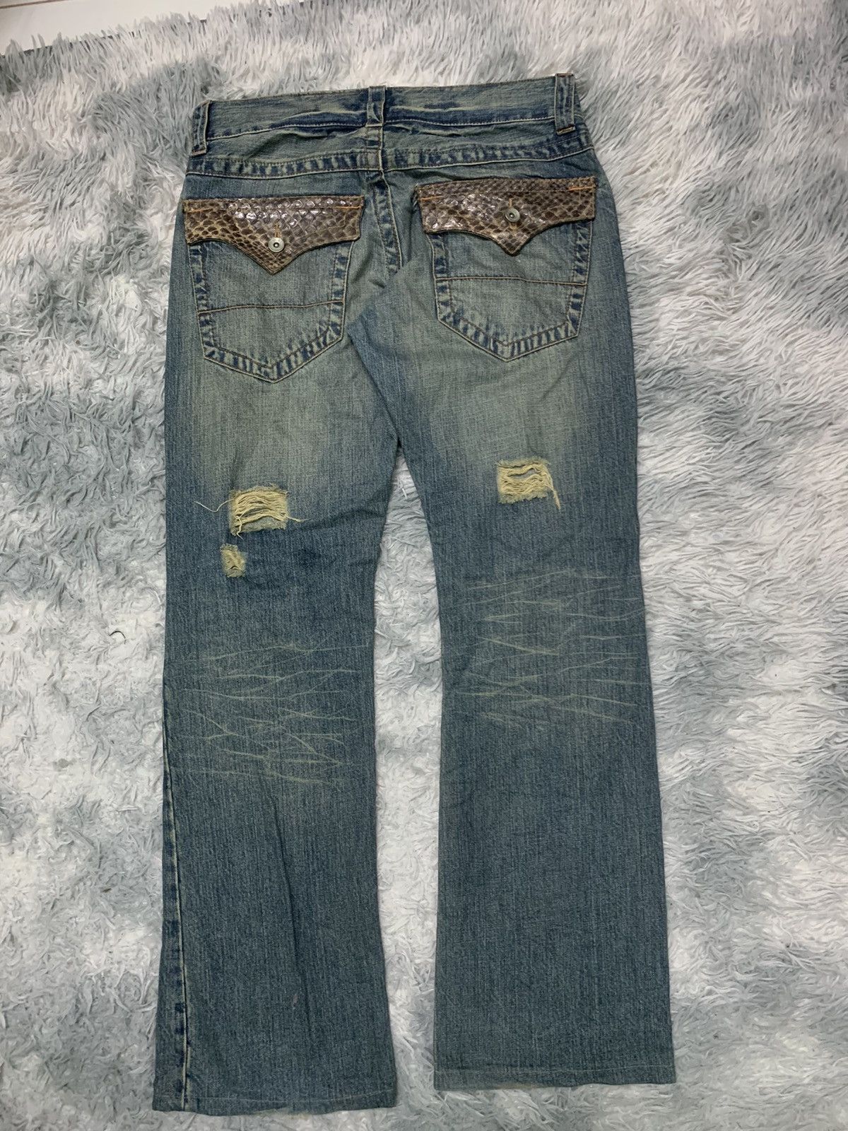 semanticdesign 1990s SEMANTIC DESIGN JEANS X SNAKE SKIN FLARE Size US 32 / EU 48 - 1 Thumbnail
