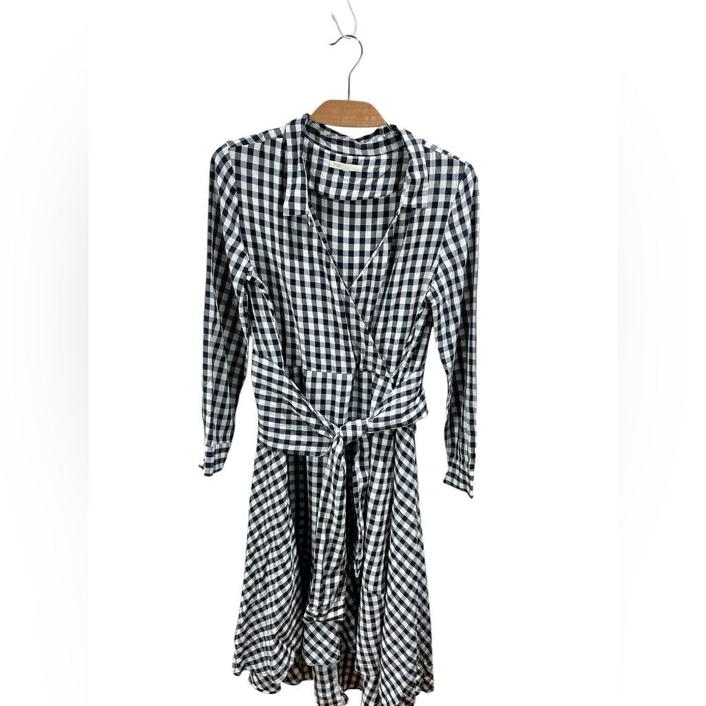Maje Maje Raprita Navy Gingham Tie Belt Midi Wrap Dress Size 3/L Size L / US 10 / IT 46 - 5 Thumbnail