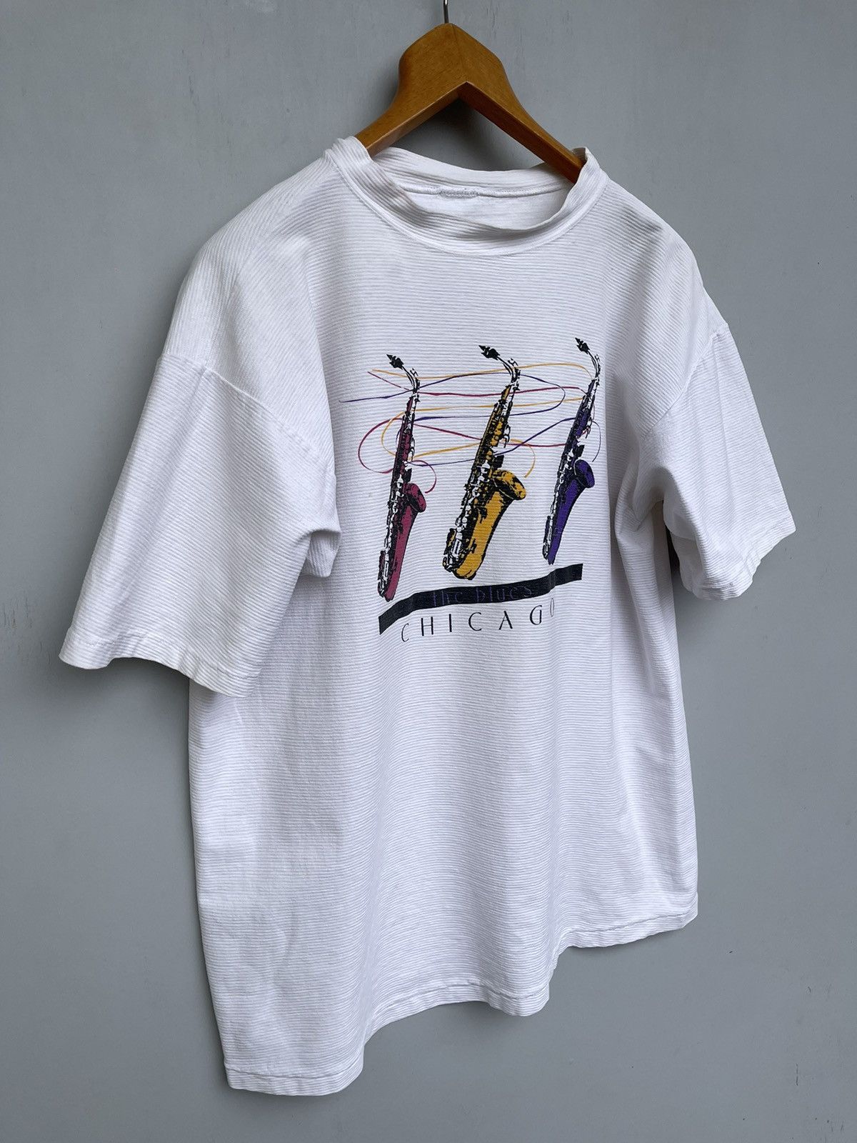 Band Tees The BLUES Chicago Saxofone Jazz Band Vintage T-shirt Size US XL / EU 56 / 4 - 3 Thumbnail