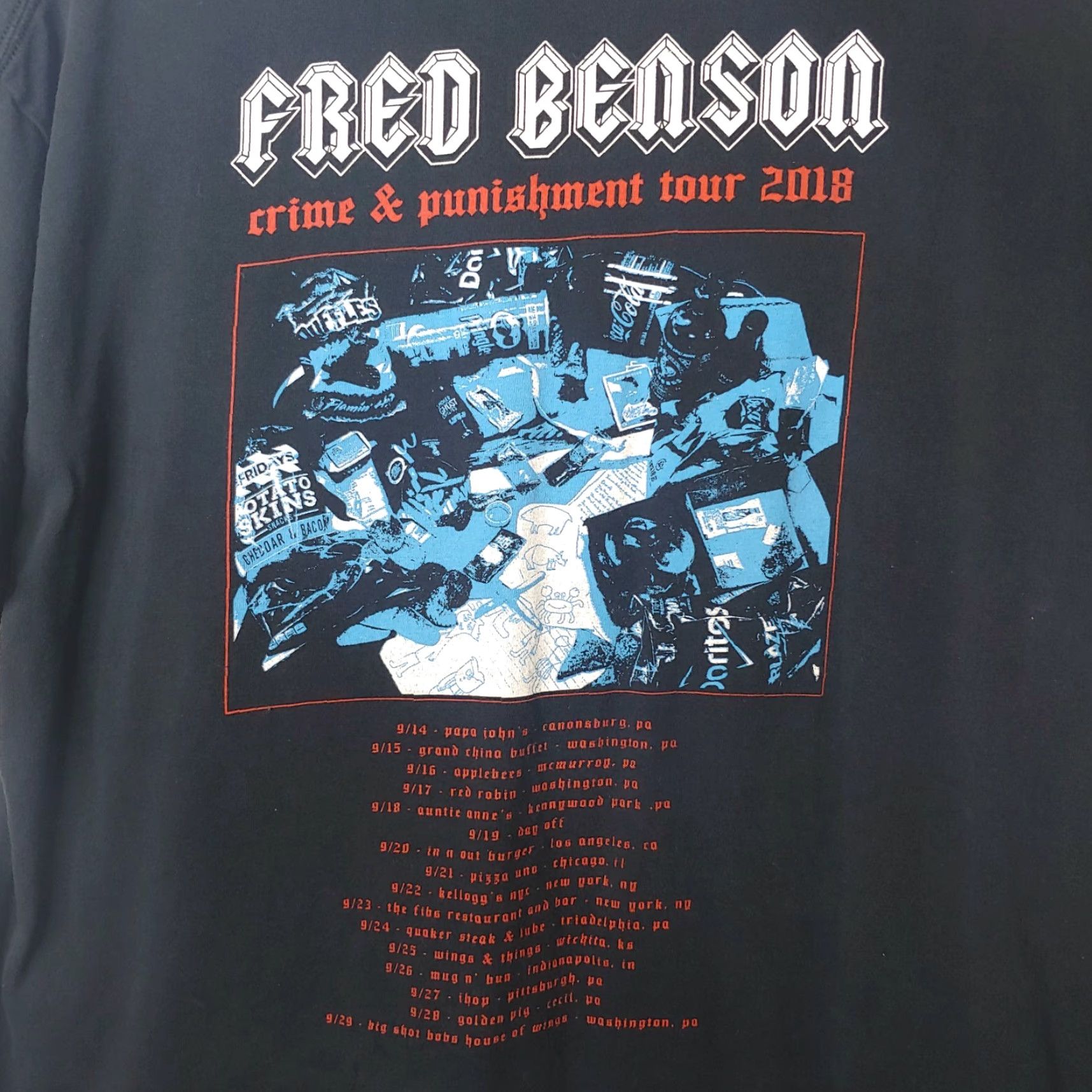 Gildan Frederick Anthony Benson T Shirt 2XL Crime And Punishment Tour 2018 Black Size US XXL / EU 58 / 5 - 5 Thumbnail