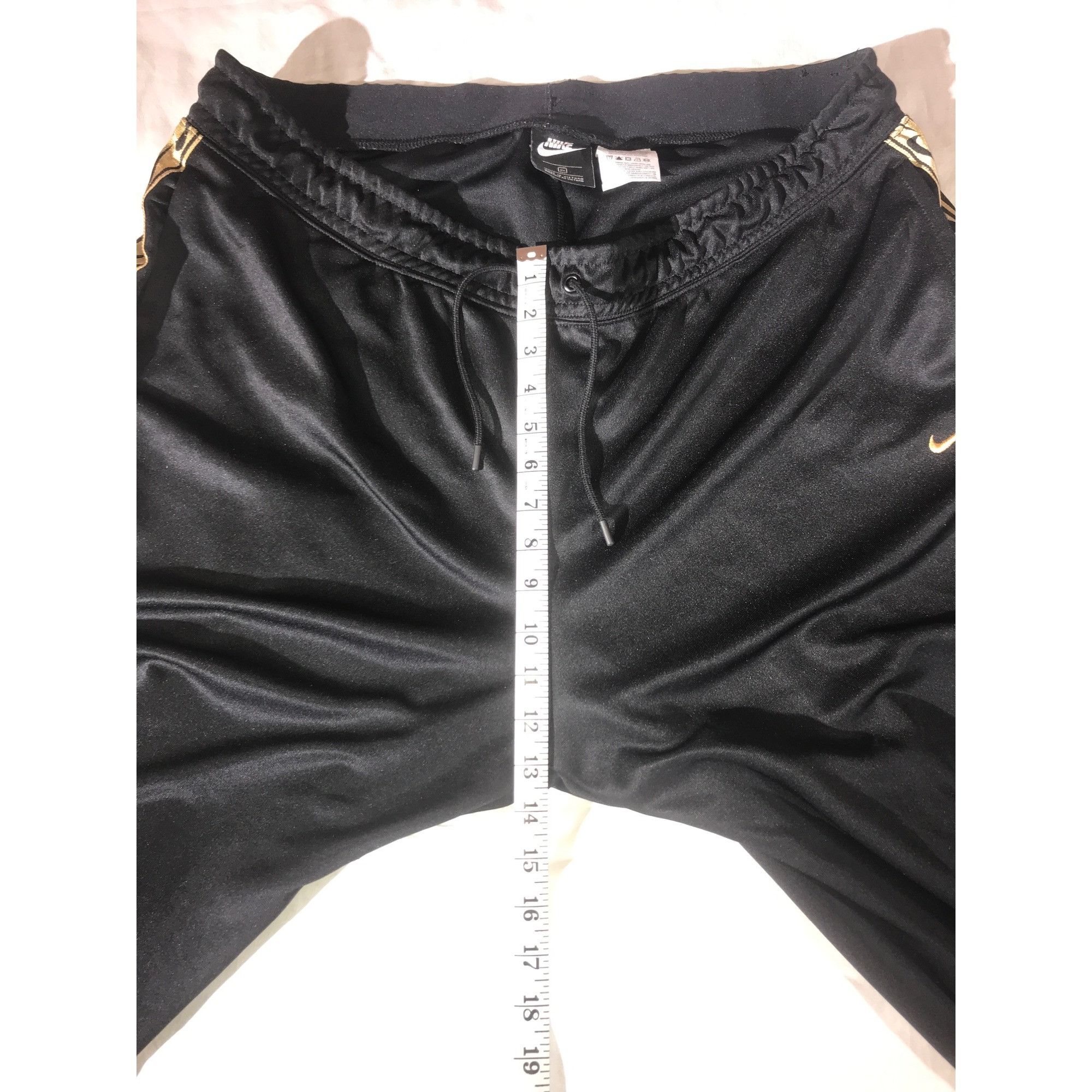 Nike Nike Women's Black & Gold Swoosh Athletic Sweatpants Joggers Size 40" / US 18 - 7 Thumbnail