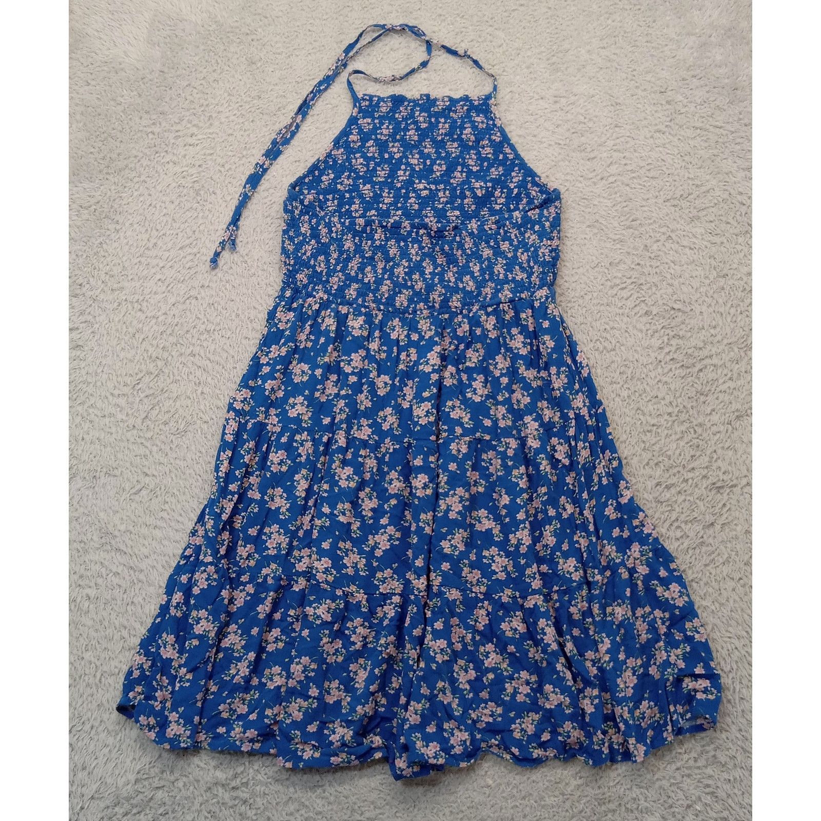 American Eagle Outfitters American Eagle Sun Dress M Women's Blue Floral Viscose Size M / US 6-8 / IT 42-44 - 2 Thumbnail
