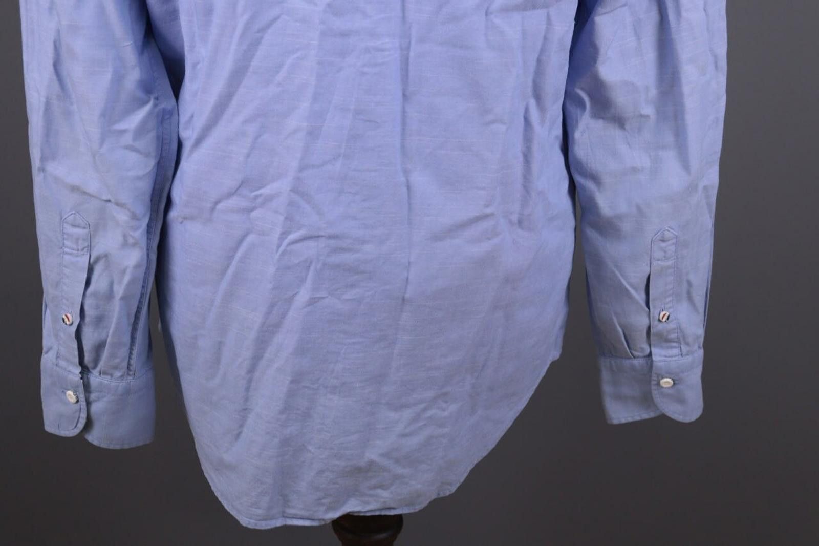 Designer Boggi Milano Blue Flag Long Sleeve Button Down Shirt Size 39 Size US M / EU 48-50 / 2 - 11 Thumbnail