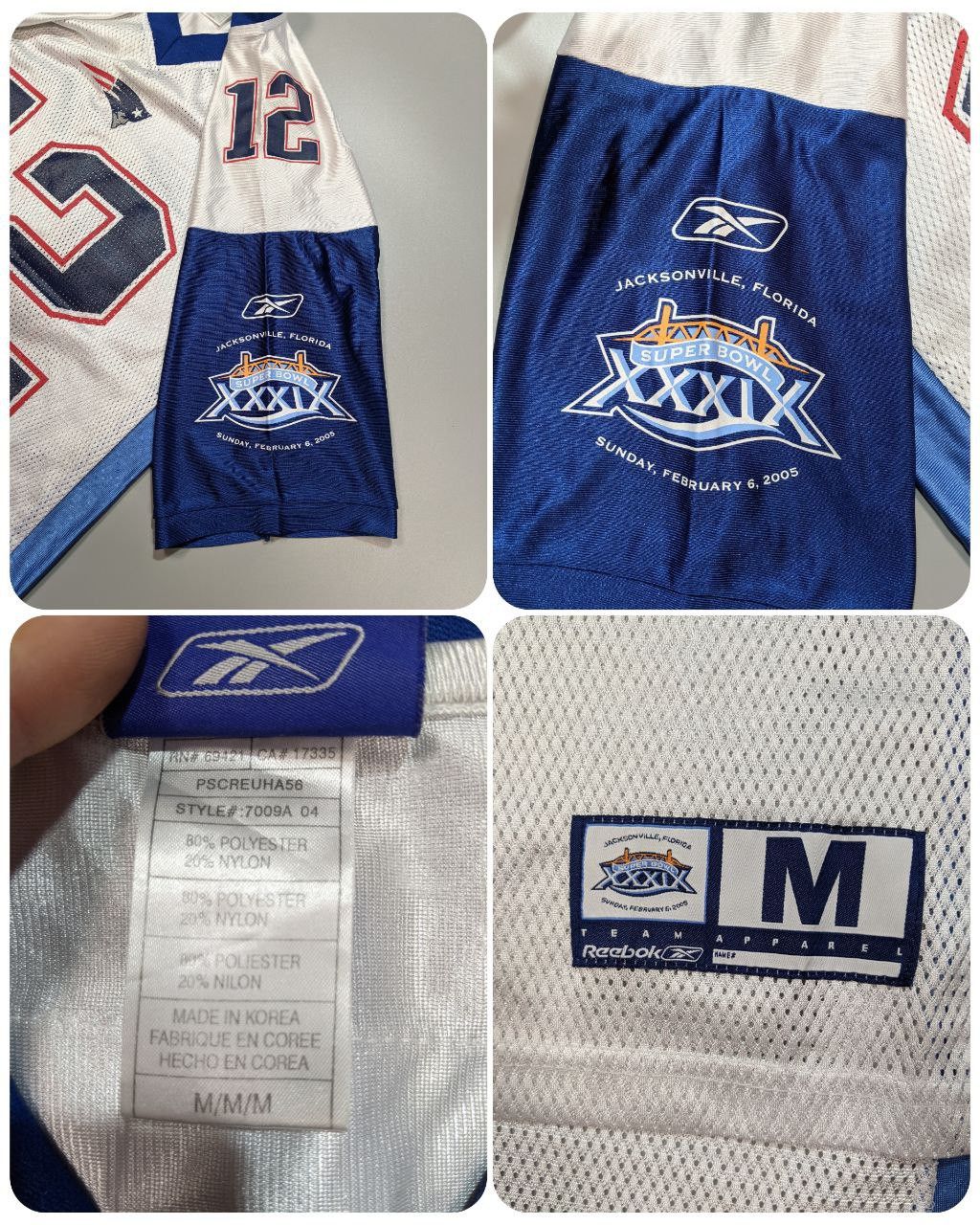 Reebok Rugby Football Jersey TOM BRADY 12 Super Bowl Jersey NEP Size US M / EU 48-50 / 2 - 8 Thumbnail