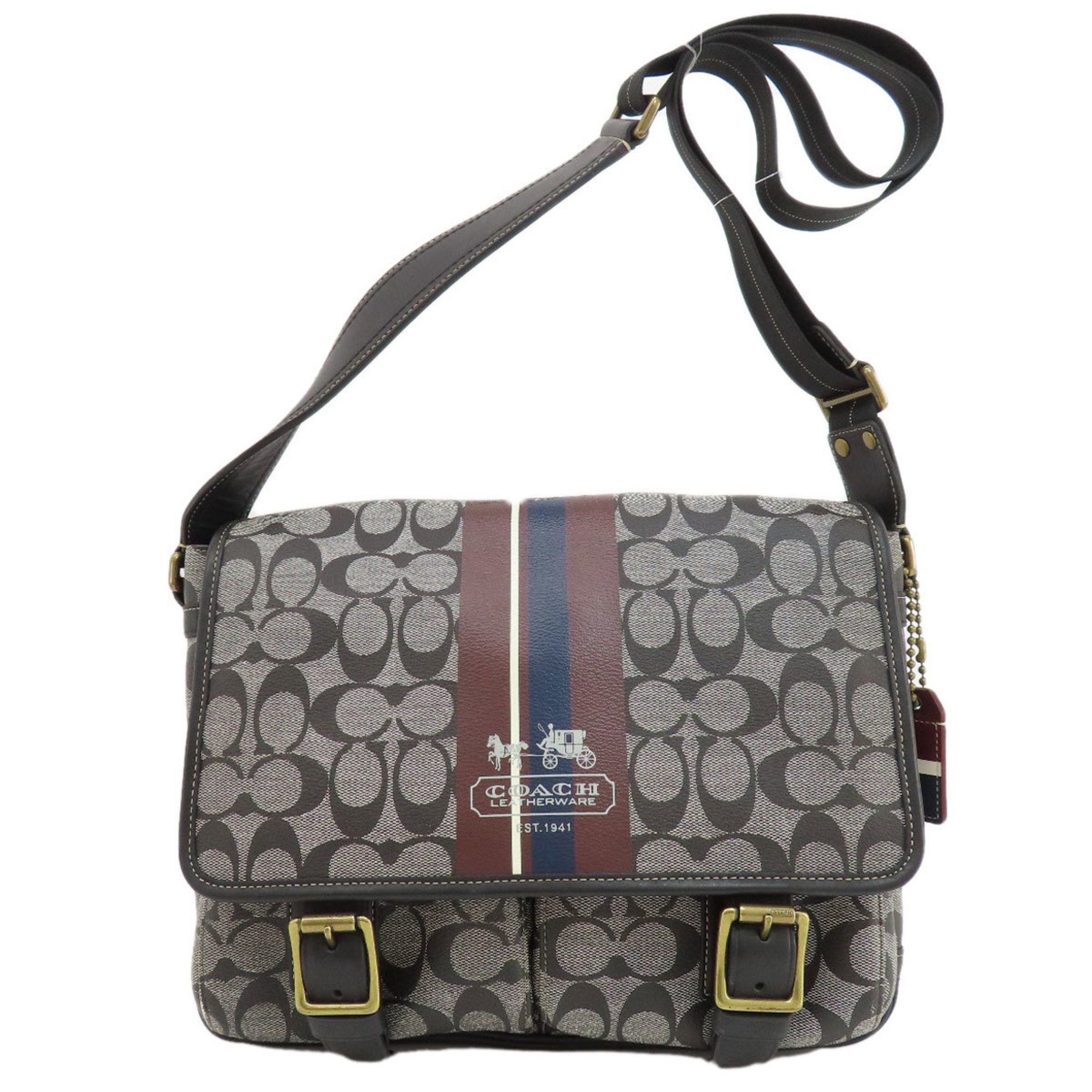 image of Coach 70077 Signature Shoulder Bag Pvc Women's Coach in Black