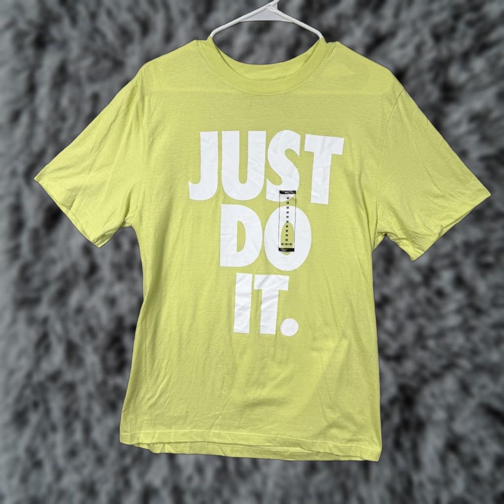 Nike Nike Shirt Mens Medium Lime Green Just Do It The Nike Tee Cotton AT2745-352 Size US M / EU 48-50 / 2 - 1 Thumbnail