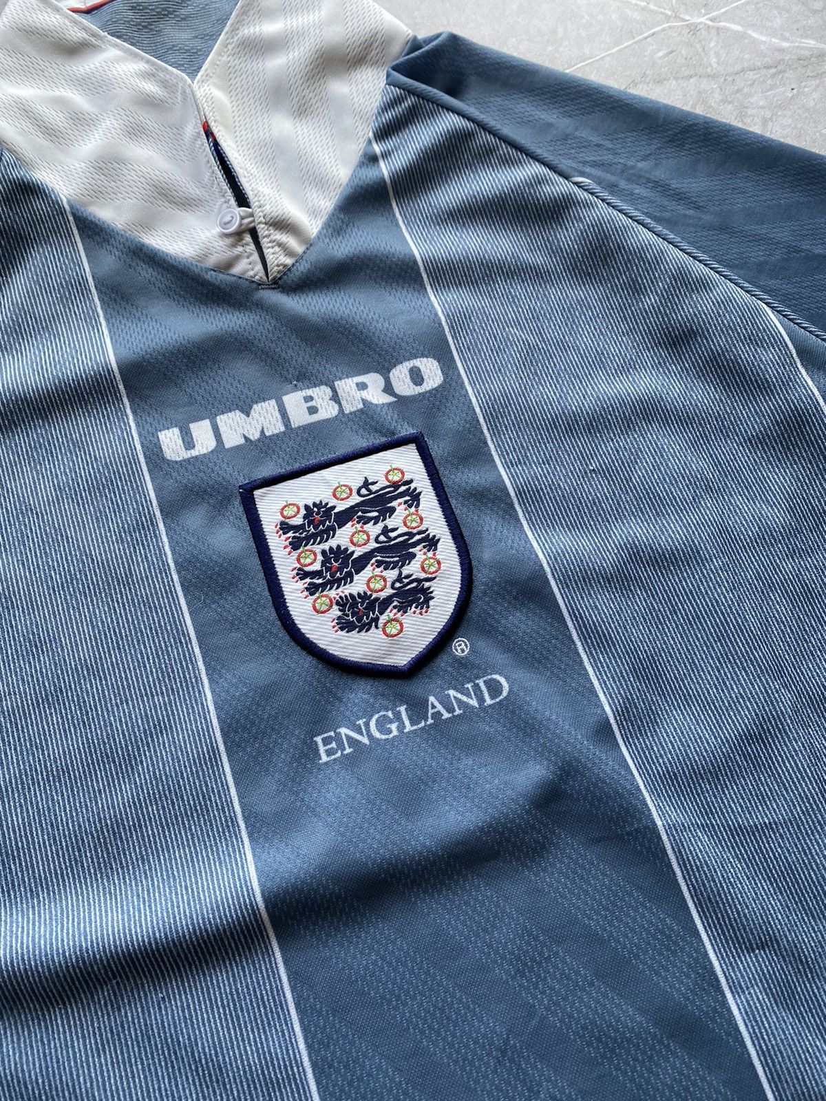 Umbro Vintage 96-97 Umbro England Stuart Pearce Away Soccer Jersey Size US XL / EU 56 / 4 - 7 Thumbnail